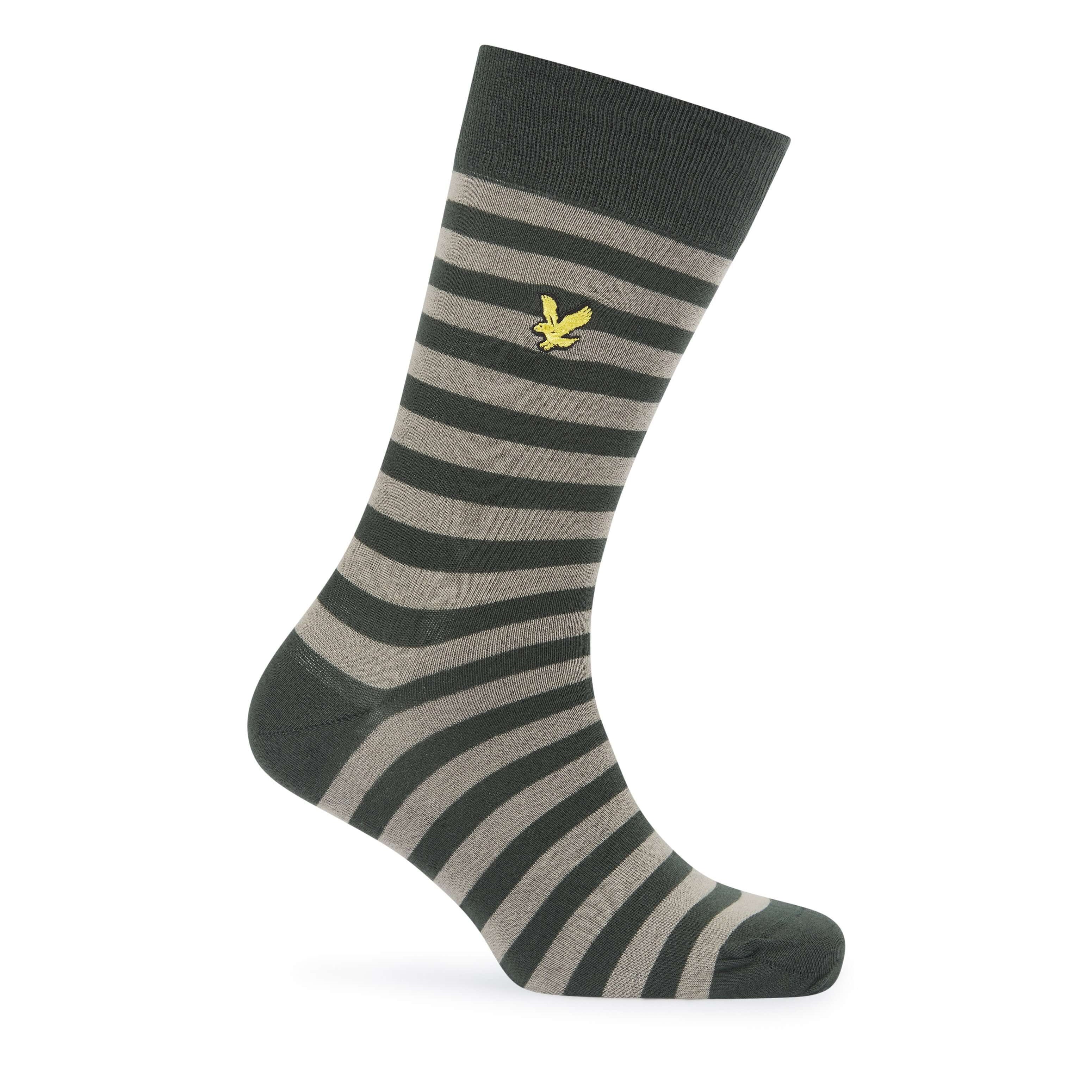 Lyle & Scott 3 Pack Barwood Crew Socks - Argyle / Climbing Ivy / Stripe
