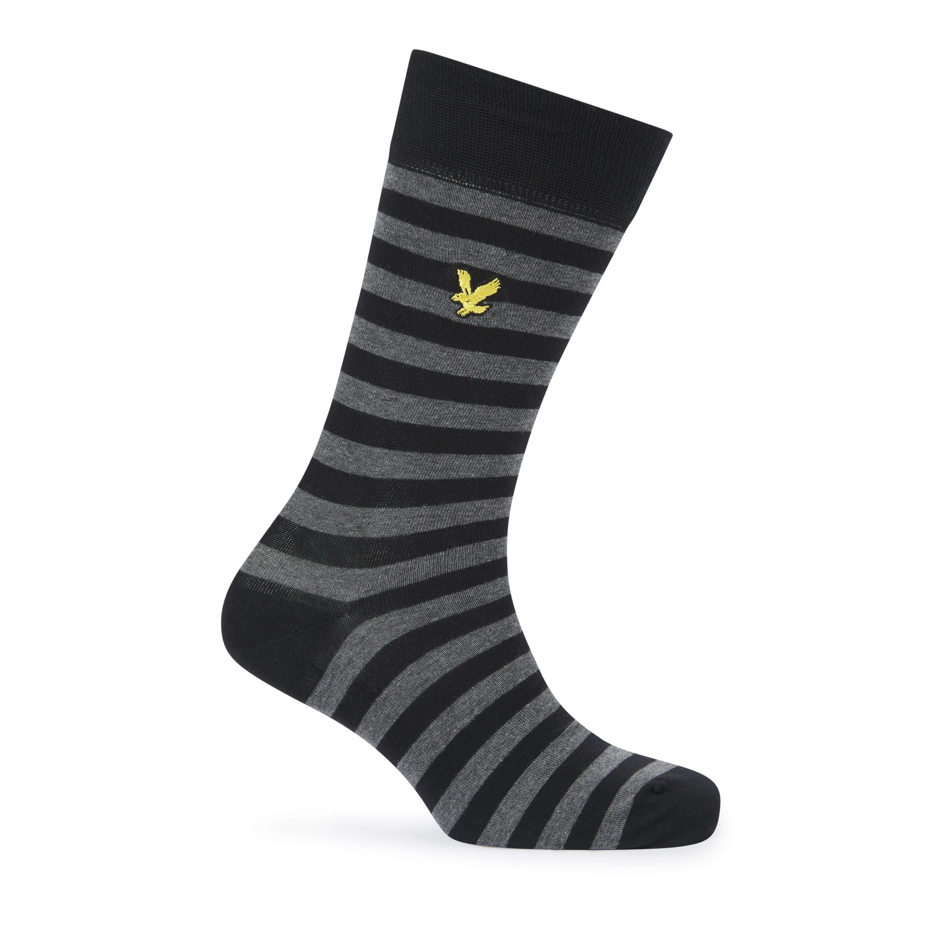 Lyle & Scott 3 Pack Barwood Crew Socks - Argyle / Grey Marl / Stripe
