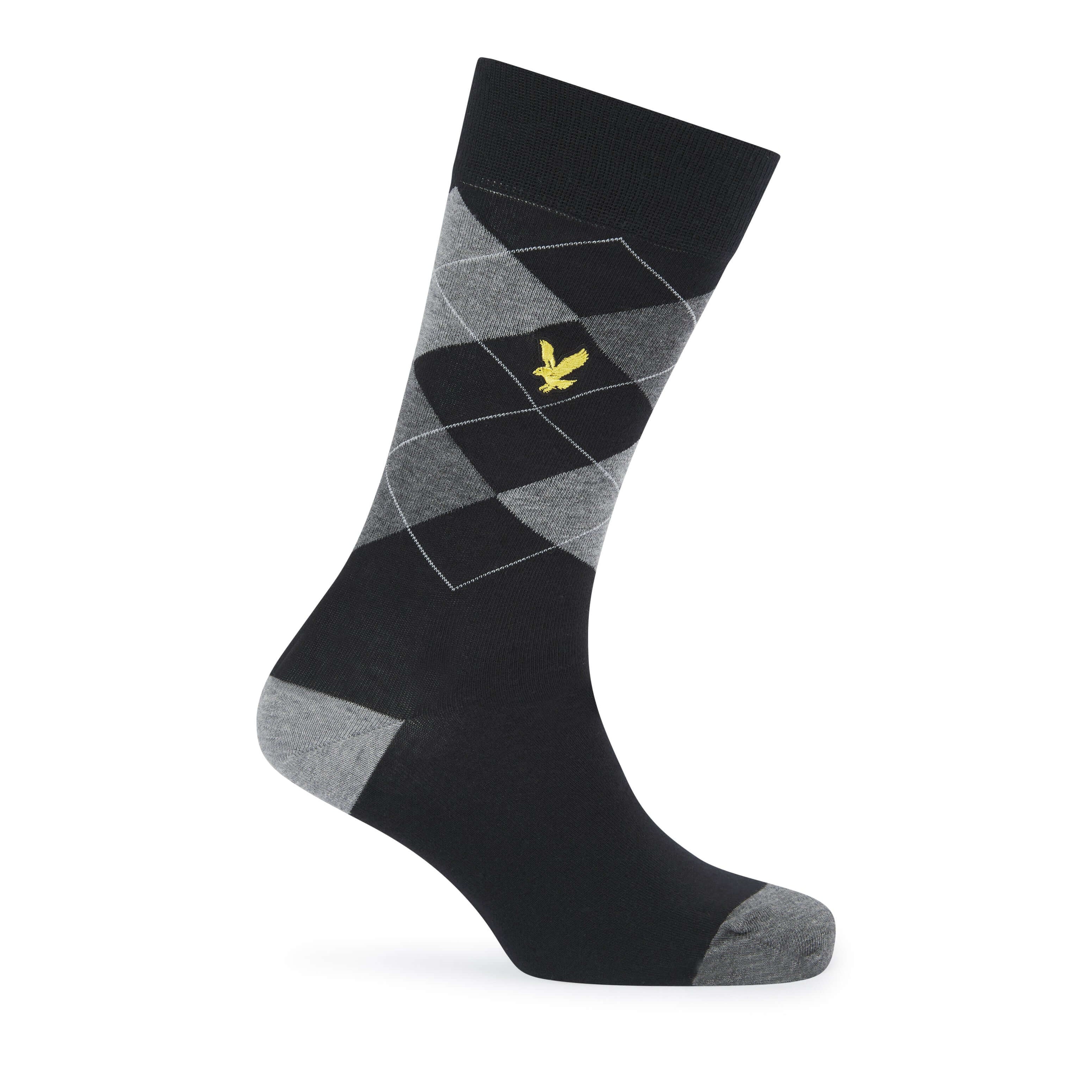 Lyle & Scott 3 Pack Barwood Crew Socks - Argyle / Grey Marl / Stripe