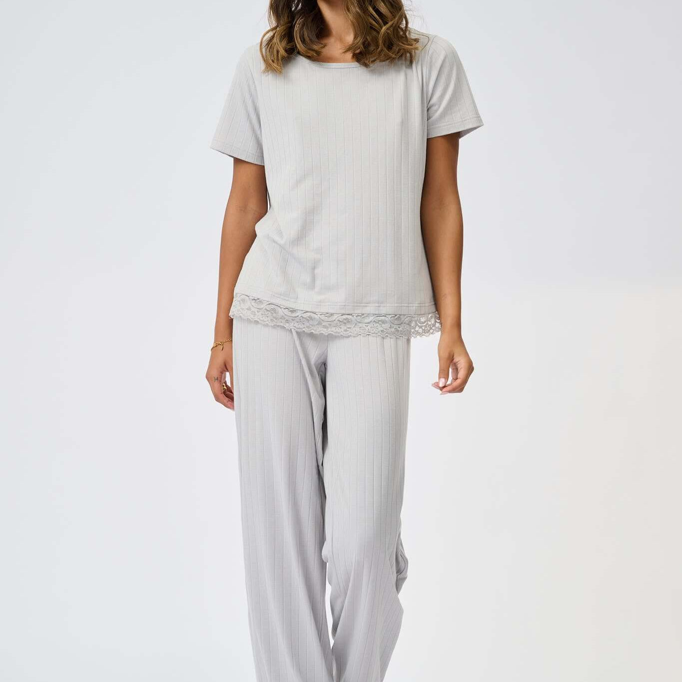 Ted Baker Betty Wide-Leg Pyjama Set – Micro Chip Rib