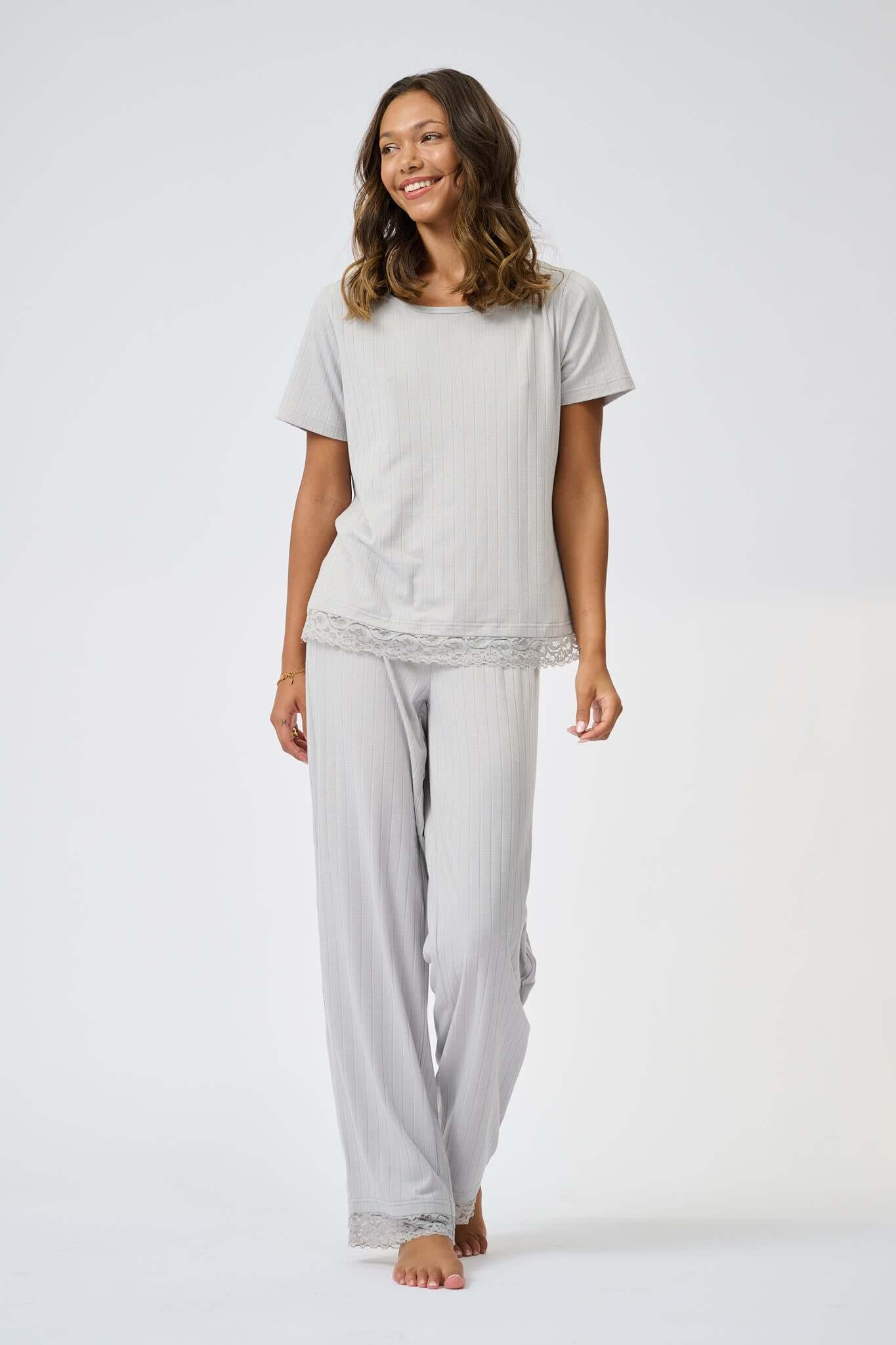 Ted Baker Betty Wide-Leg Pyjama Set – Micro Chip Rib