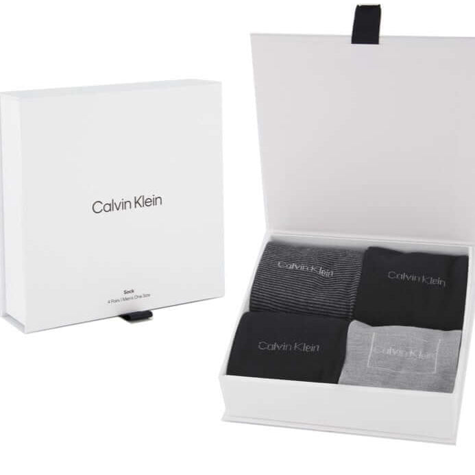 Calvin Klein 4 Pack Logo Cotton Crew Socks Gift Set | Men’s Socks - Gift Boxed