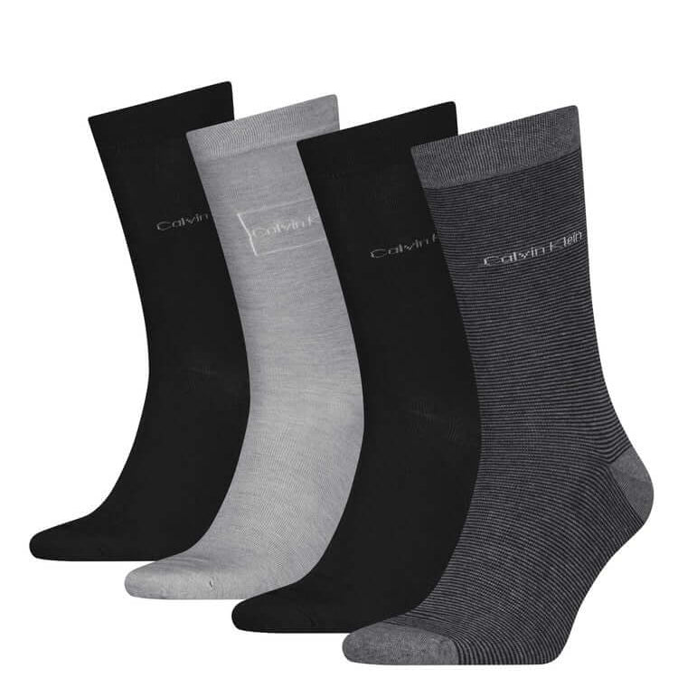 Calvin Klein 4 Pack Logo Cotton Crew Socks Gift Set | Men’s Socks - Gift Boxed