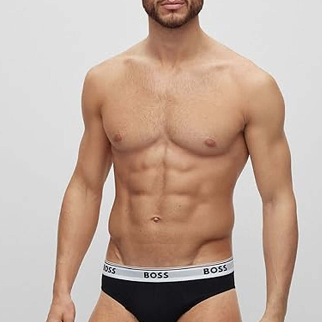 BOSS Men's 3 Pack Stretch Cotton Briefs - Green/Black/Olive