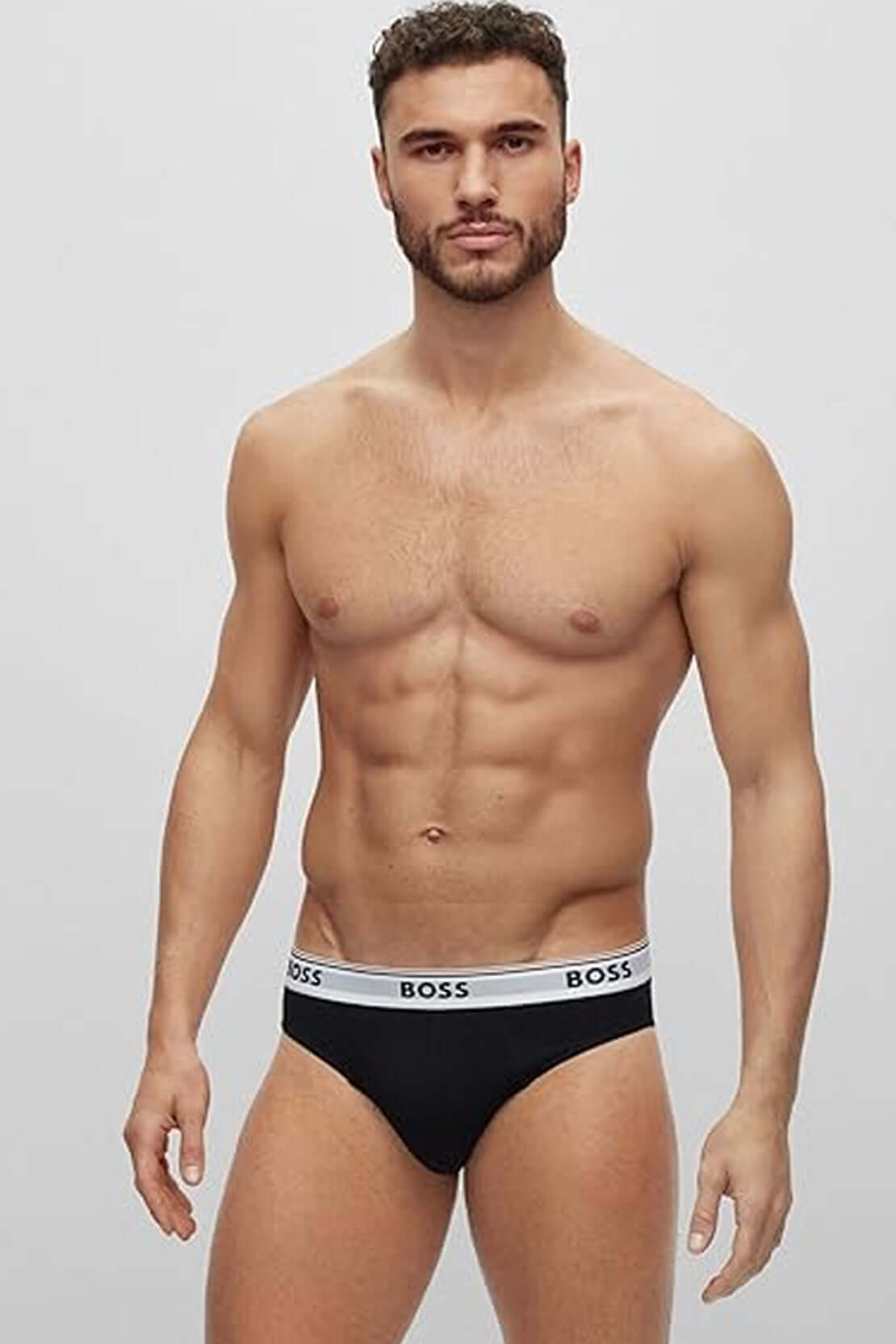 BOSS Men's 3 Pack Stretch Cotton Briefs - Green/Black/Olive