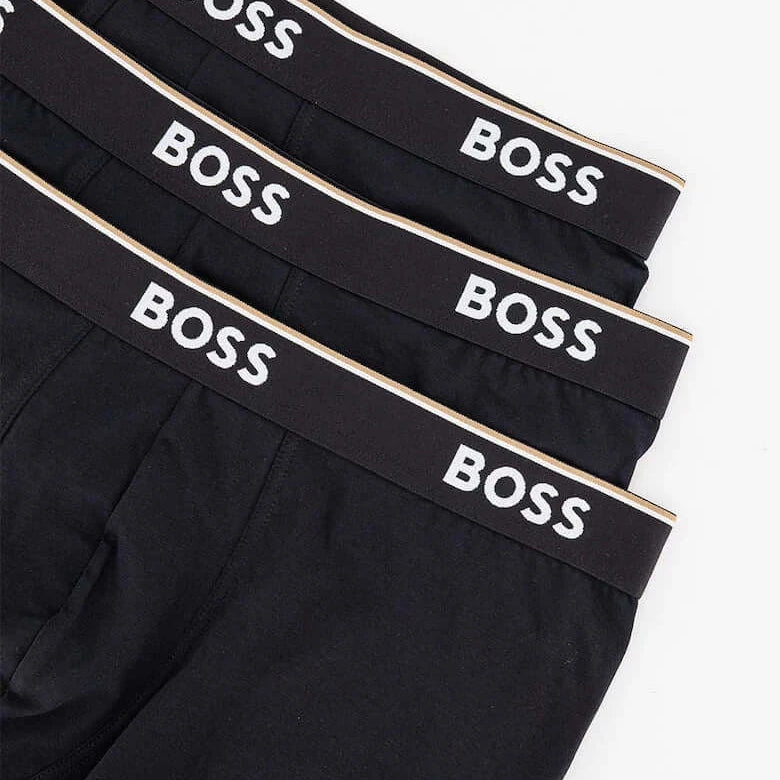 BOSS Men's Long Boxer Briefs – 3 Pack, Black | Stretch Cotton Underwear
