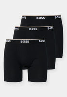 BOSS Men's Long Boxer Briefs – 3 Pack, Black | Stretch Cotton Underwear