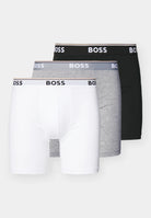 BOSS Men's Long Boxer Briefs – 3 Pack (Black / White / Grey )