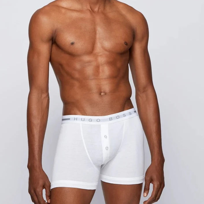 BOSS Trunk Button Fly Boxer Short in White