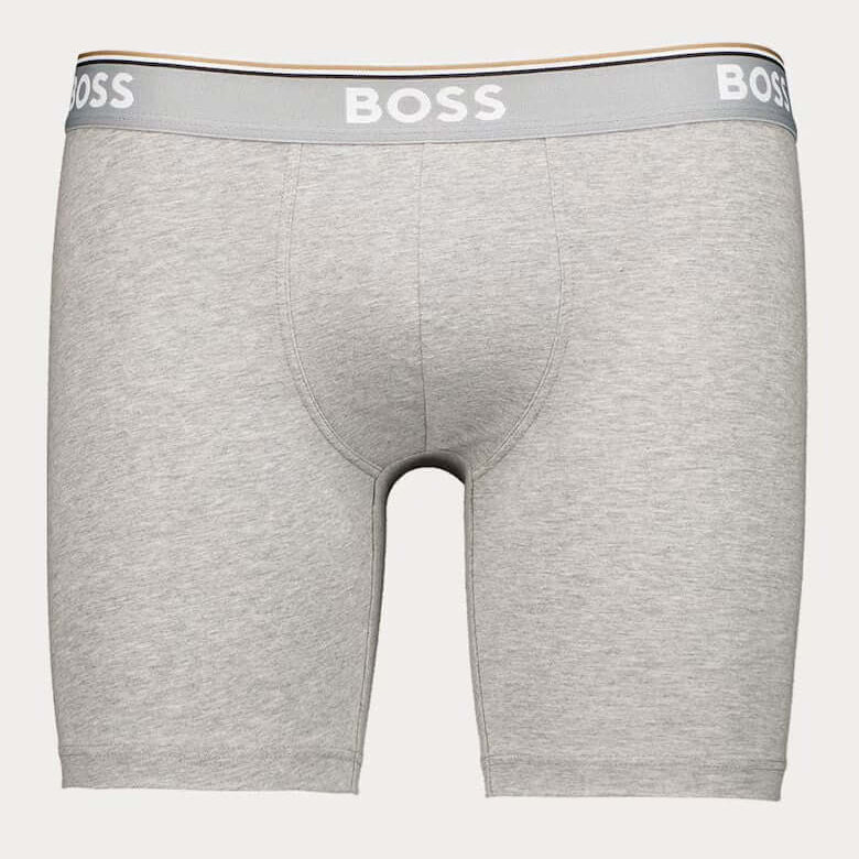 BOSS Men's Long Boxer Briefs – 3 Pack (Black / White / Grey )