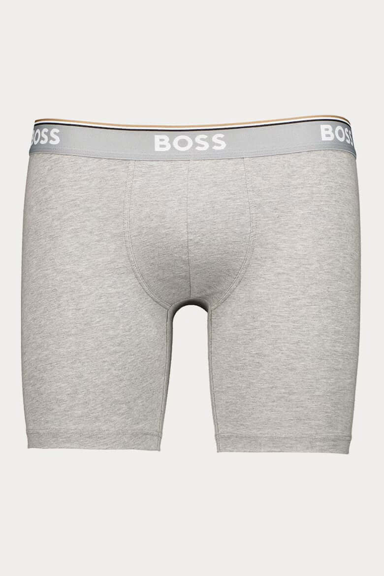 BOSS Men's Long Boxer Briefs – 3 Pack (Black / White / Grey )