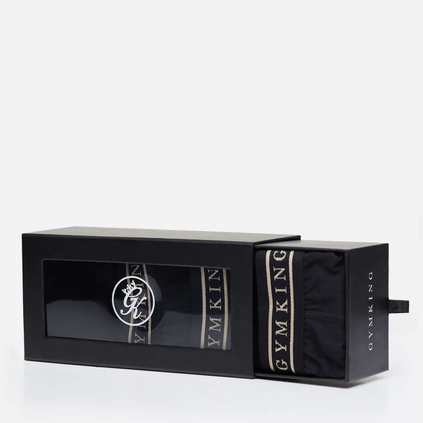 Gym King 3 Pack Men's Boxers, Cotton Stretch Trunks - Black