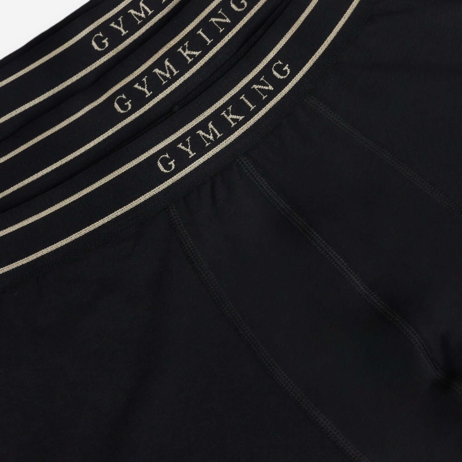 Gym King 3 Pack Men's Boxers, Cotton Stretch Trunks - Black/Gold
