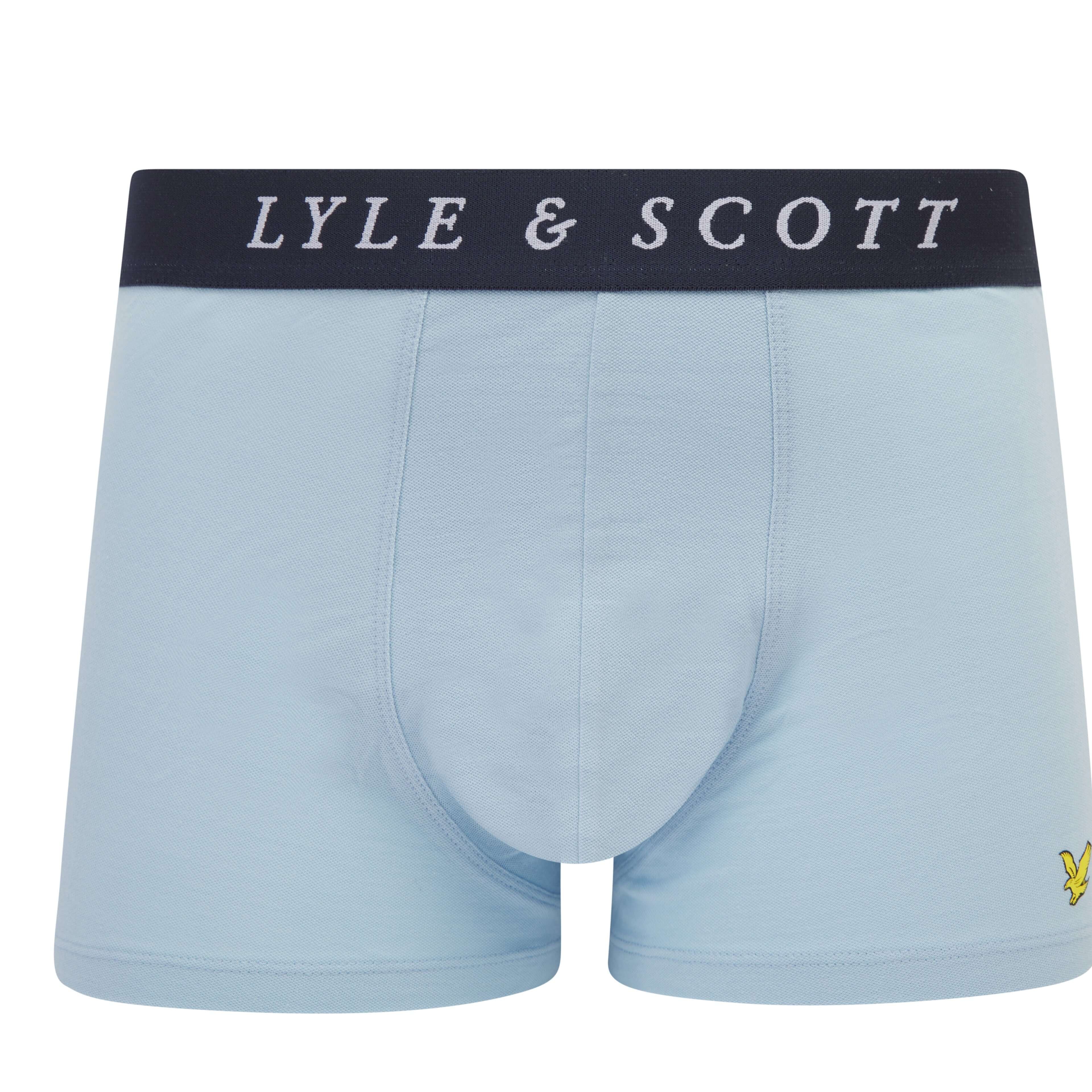 Lyle & Scott Multi Underwear Trunks 3 Pack - Blue/White/Ballet Slipper