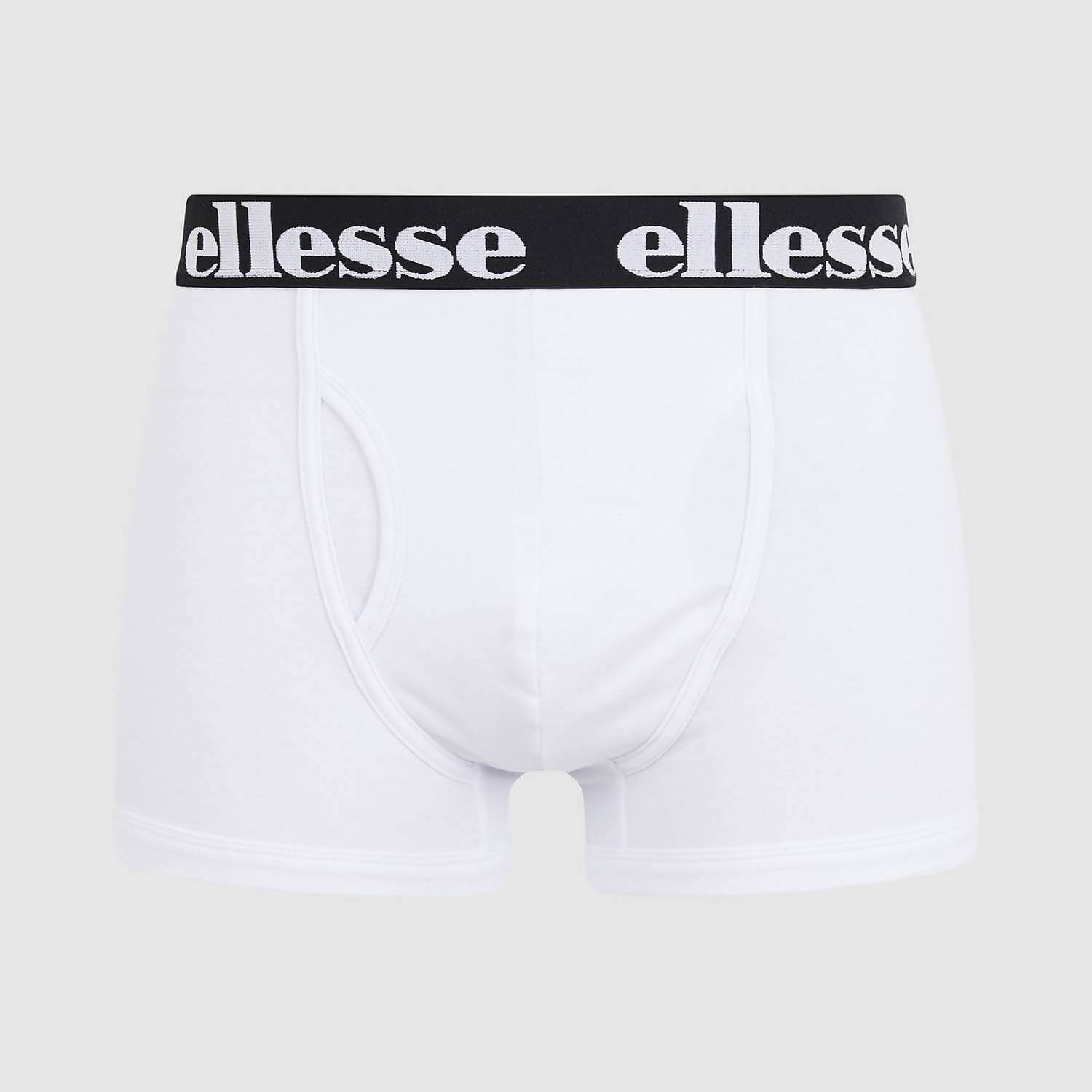 Ellesse Men's Hali 3 Pack Boxer Trunks – Black, Grey & White