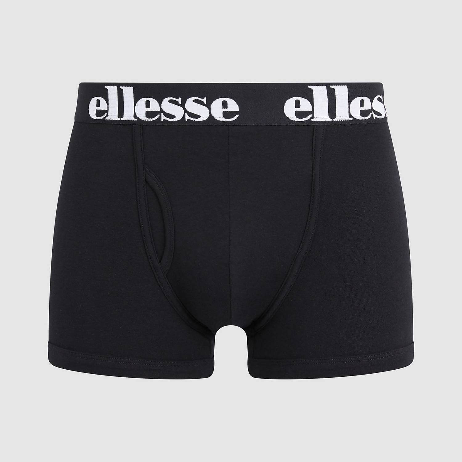 Ellesse Men's Hali 3 Pack Boxer Trunks – Black, Grey & White