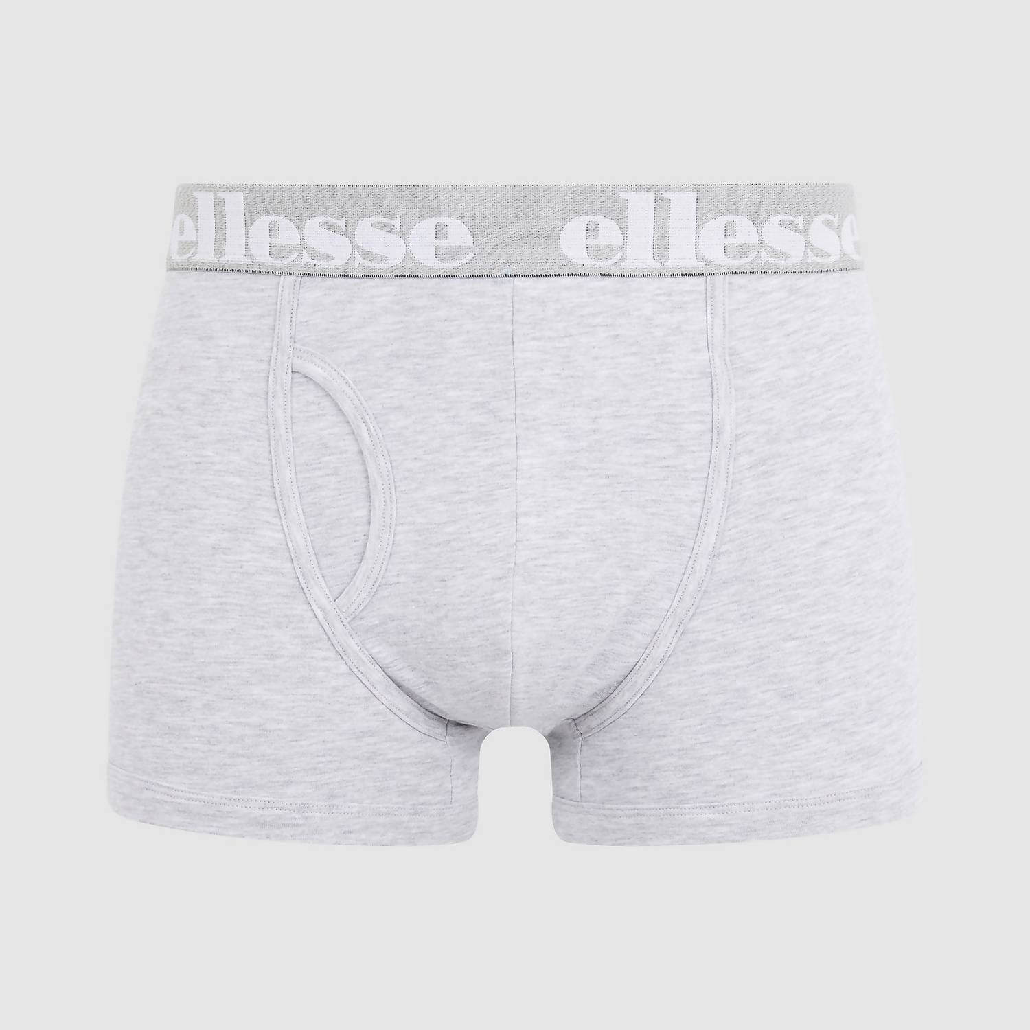 Ellesse Men's Hali 3 Pack Boxer Trunks – Black, Grey & White