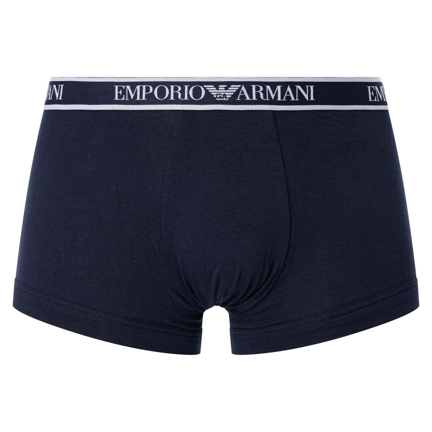 Emporio Armani 3 Pack Trunks Stretch Cotton - Blue/White Pattern