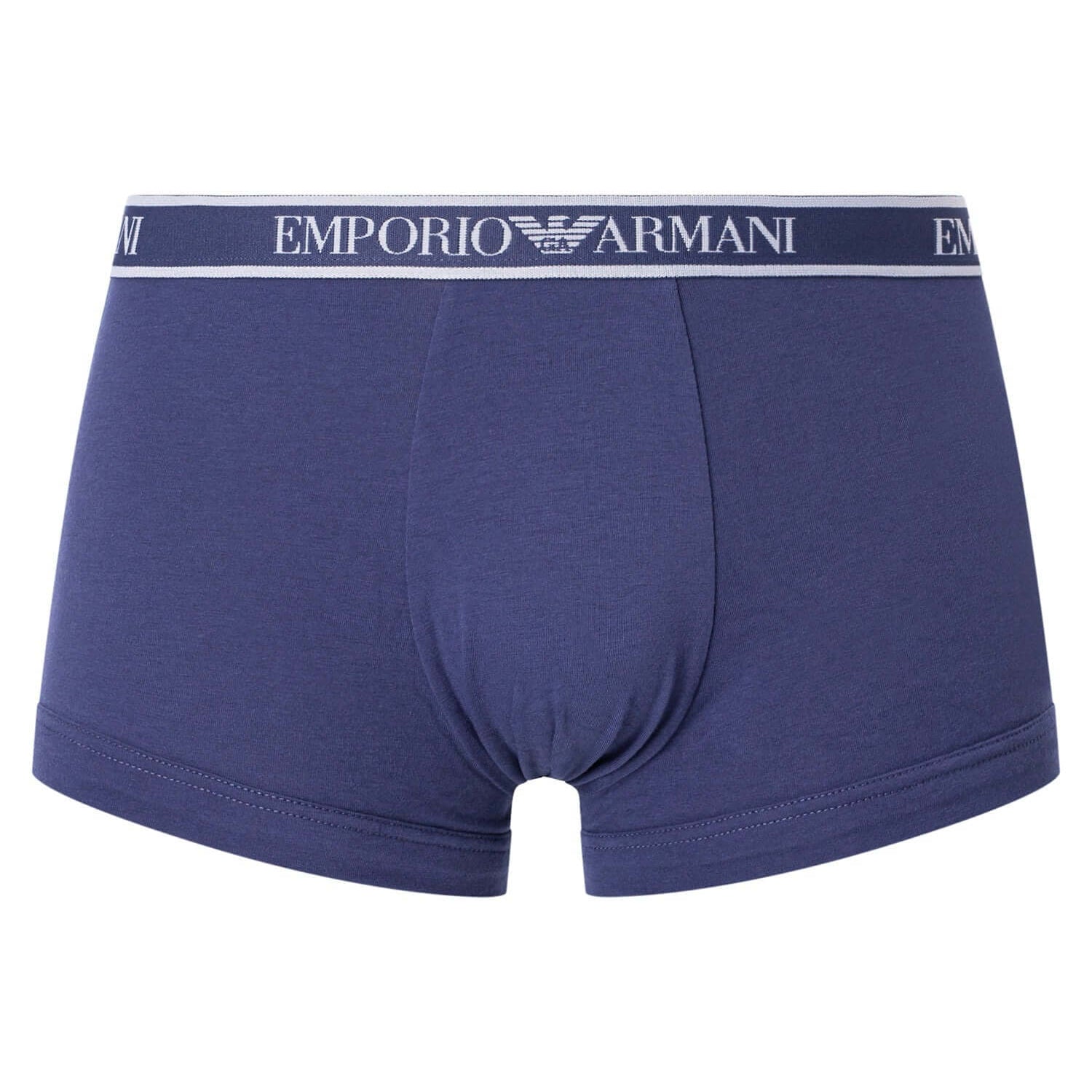 Emporio Armani 3 Pack Trunks Stretch Cotton - Blue/White Pattern