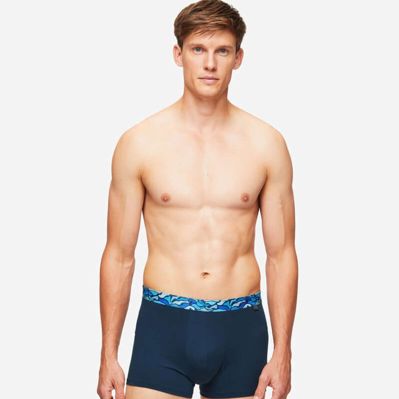Derek Rose Men's Boxer Briefs Band 58 Pima Cotton Stretch Navy