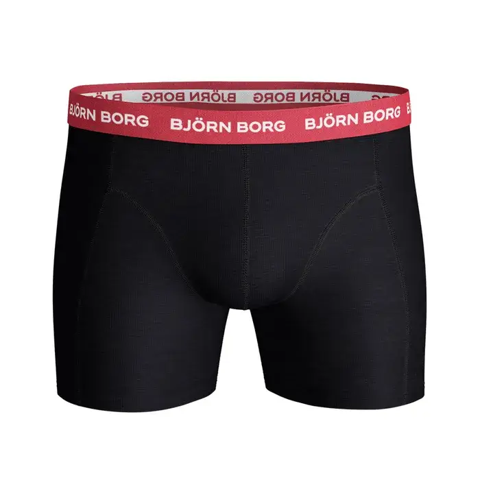 Bjorn Borg Cotton Stretch Boxer Trunks 3 Pack - Black, Contrast Solids Boxershorts