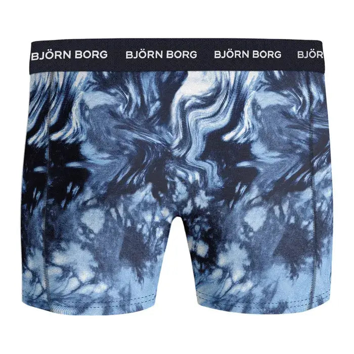 Björn Borg 3 Pack Cotton Stretch Boxers - Blue/Blue Print