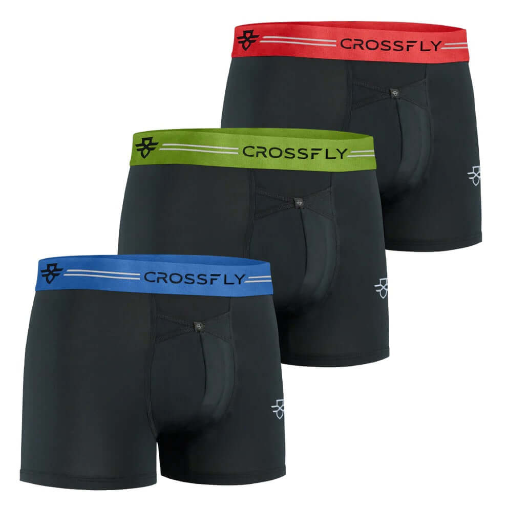 Crossfly Supersoft Modal 3 Pack Ikon Trunks - Black Multi