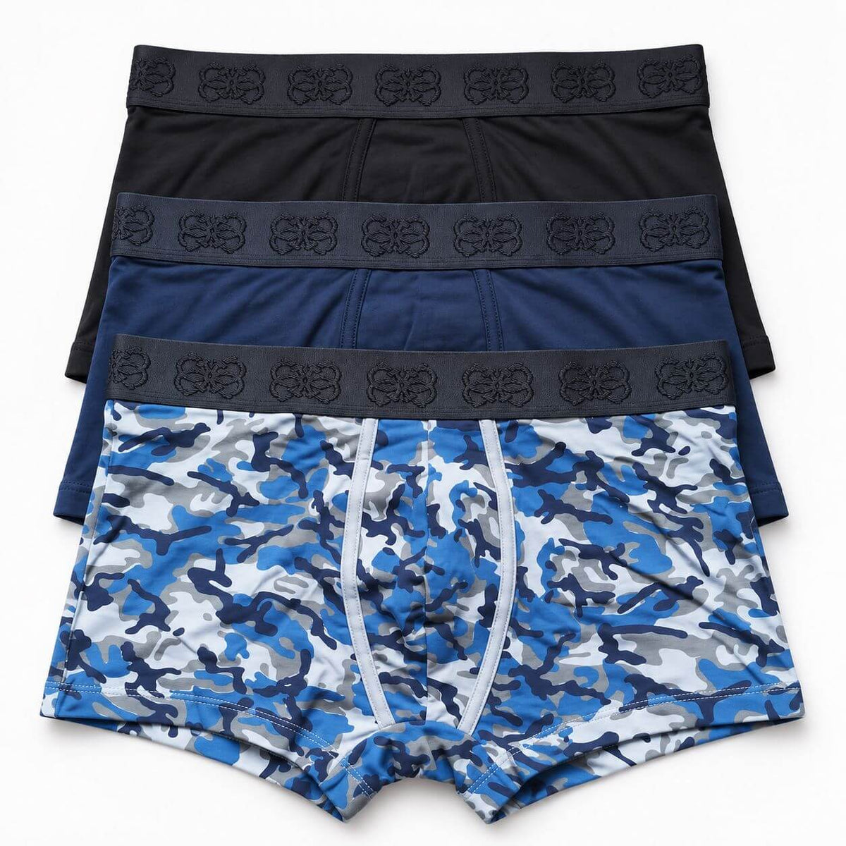 GUESS Men's Joe Boxer Printed Trunks 3-Pack