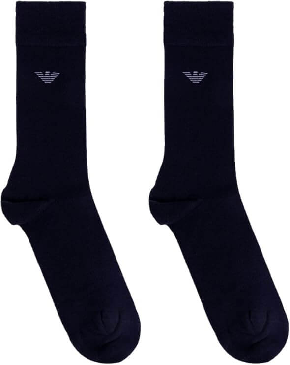 Emporio Armani Men’s Black Logo Crew Socks – Fine Knit Luxury