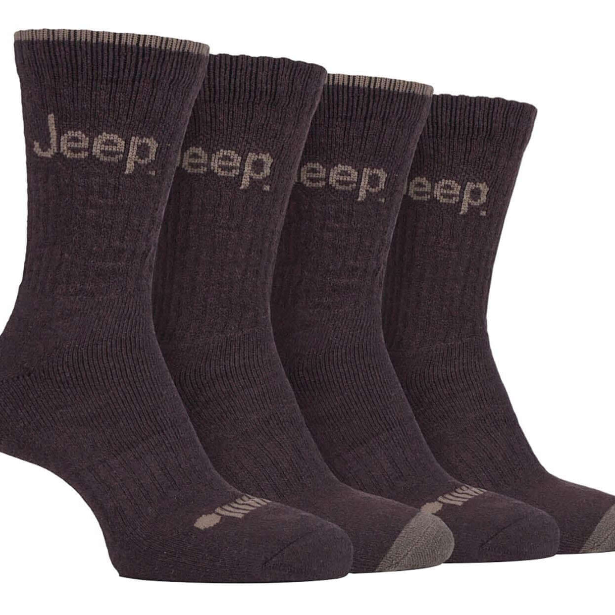 Jeep Mens 4 Pack Performance Boot Socks - BRNETH