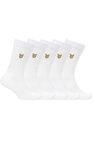 Lyle & Scott Men's 5 Pack Camdyn Sport Socks – Soft Cotton Blend, White