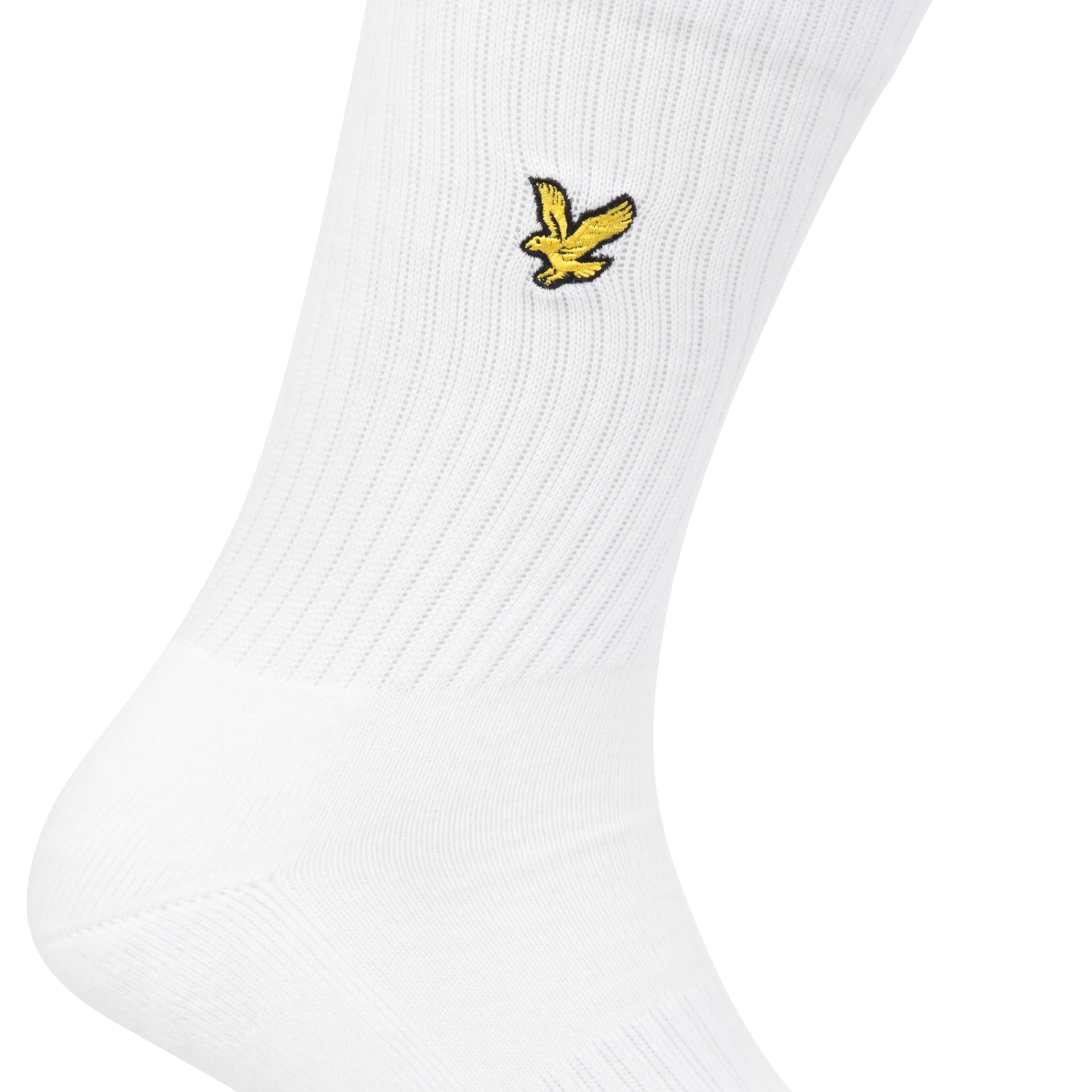 Lyle & Scott Men's 5 Pack Camdyn Sport Socks – Soft Cotton Blend, White