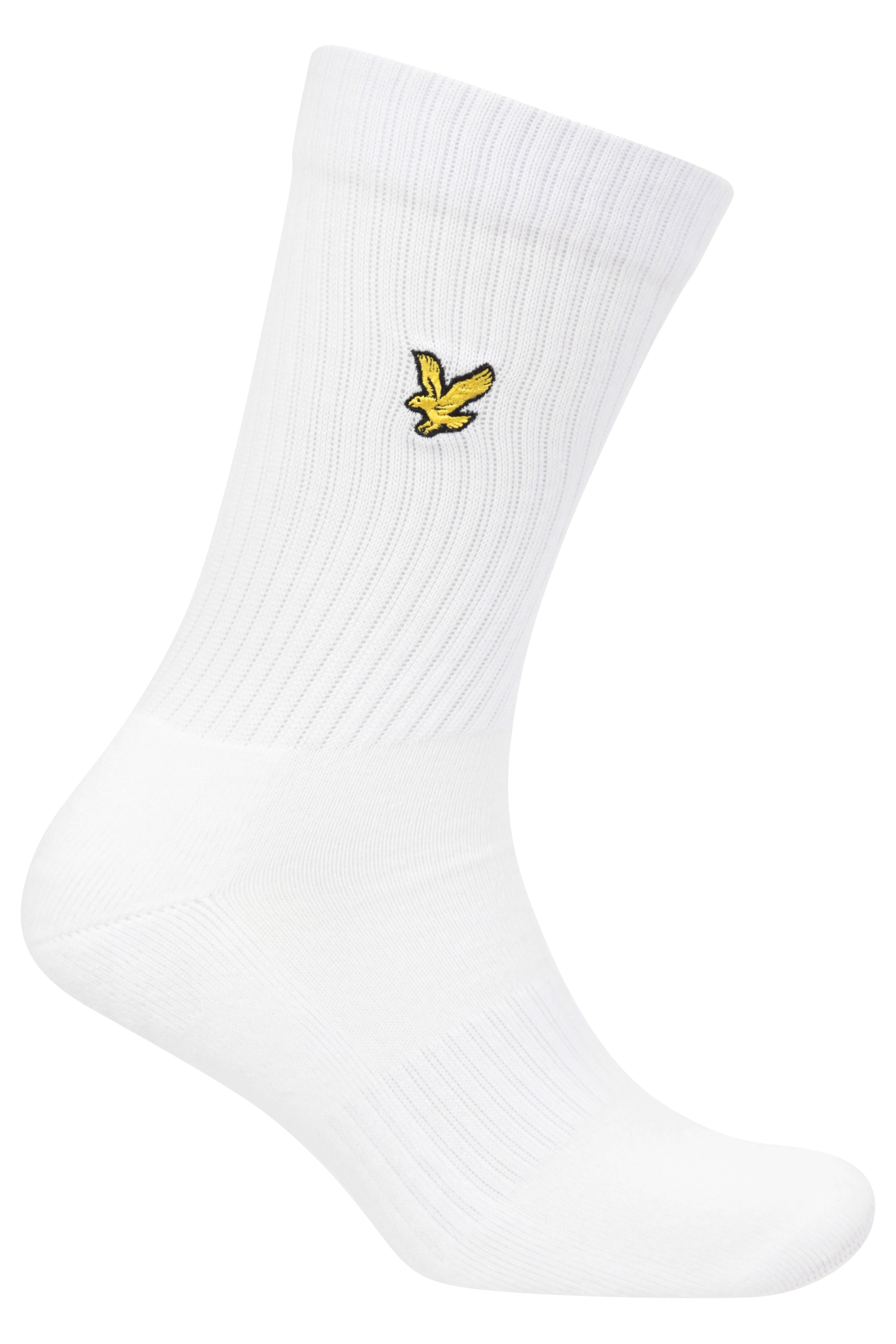 Lyle & Scott Men's 5 Pack Camdyn Sport Socks – Soft Cotton Blend, White