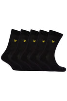Lyle & Scott Men's 5 Pack Camdyn Sport Socks – Soft Cotton Blend, Black