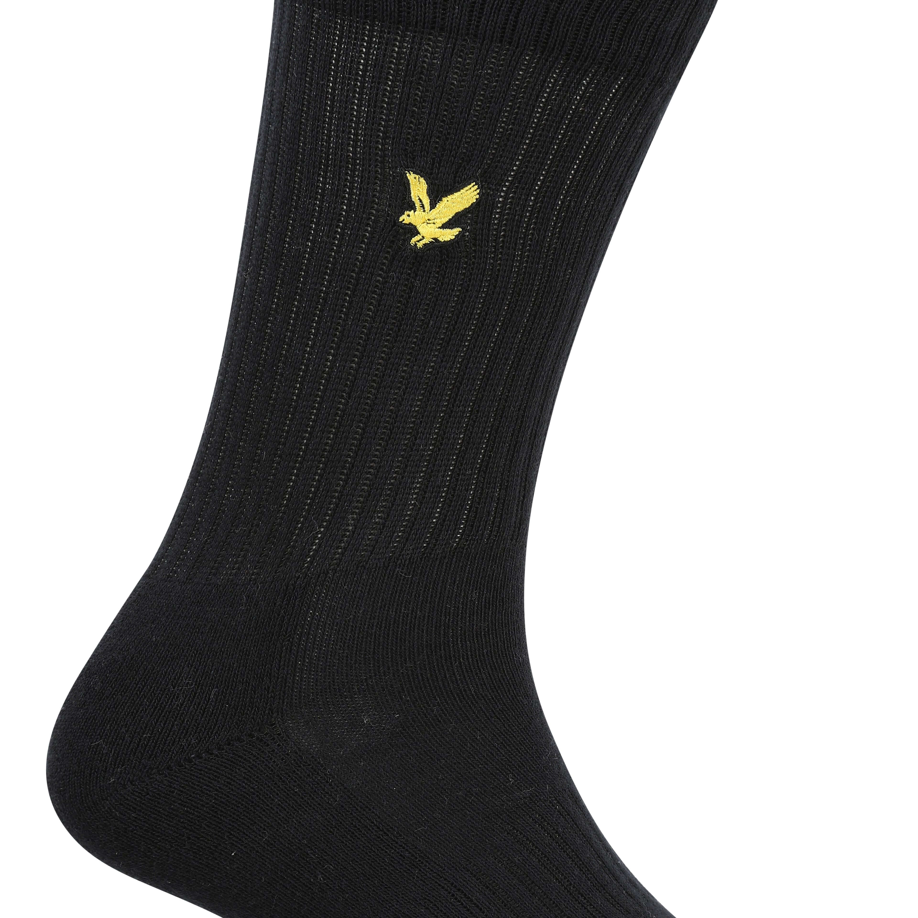 Lyle & Scott Men's 5 Pack Camdyn Sport Socks – Soft Cotton Blend, Black / White