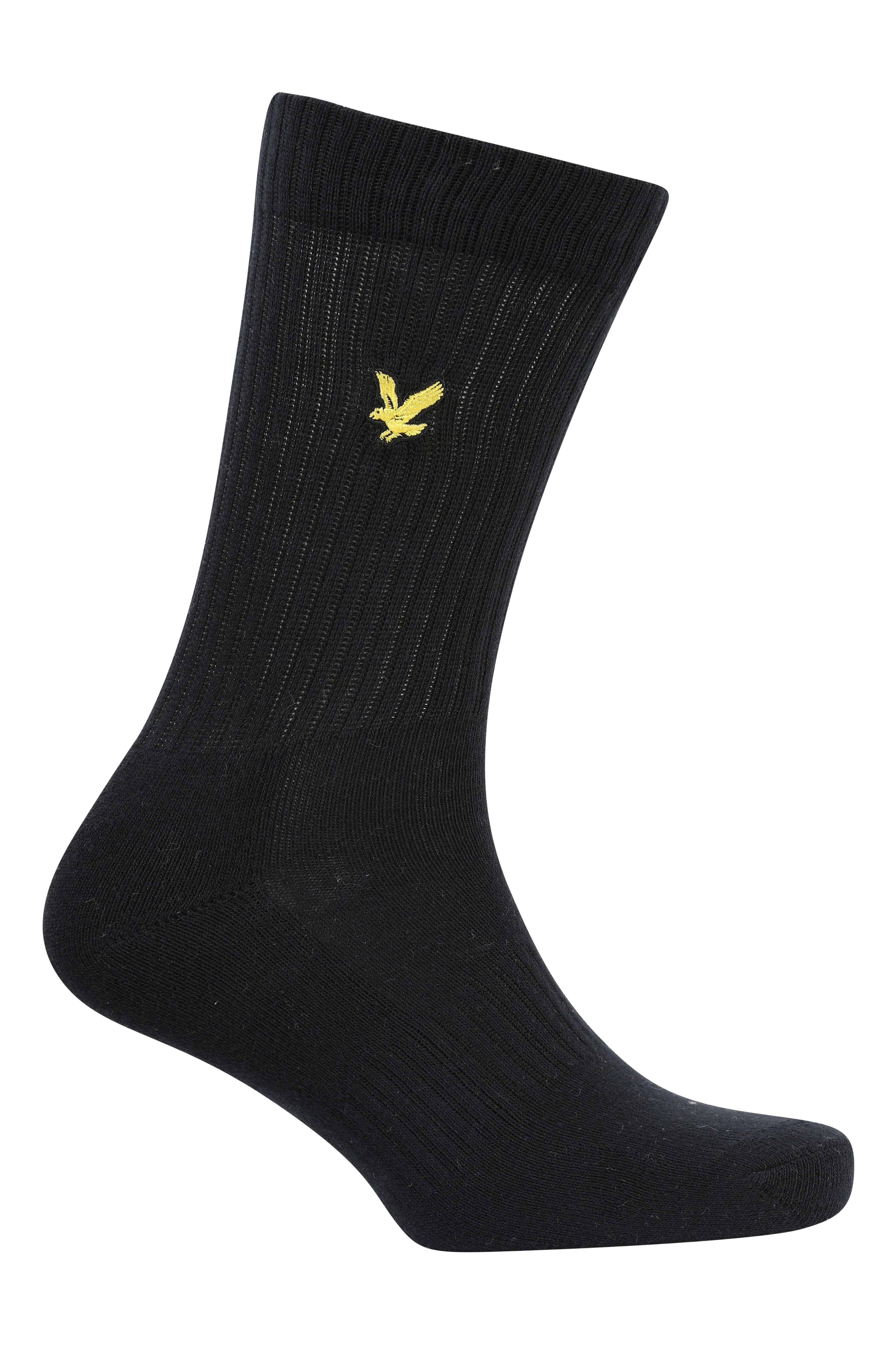 Lyle & Scott Men's 5 Pack Camdyn Sport Socks – Soft Cotton Blend, Black / White