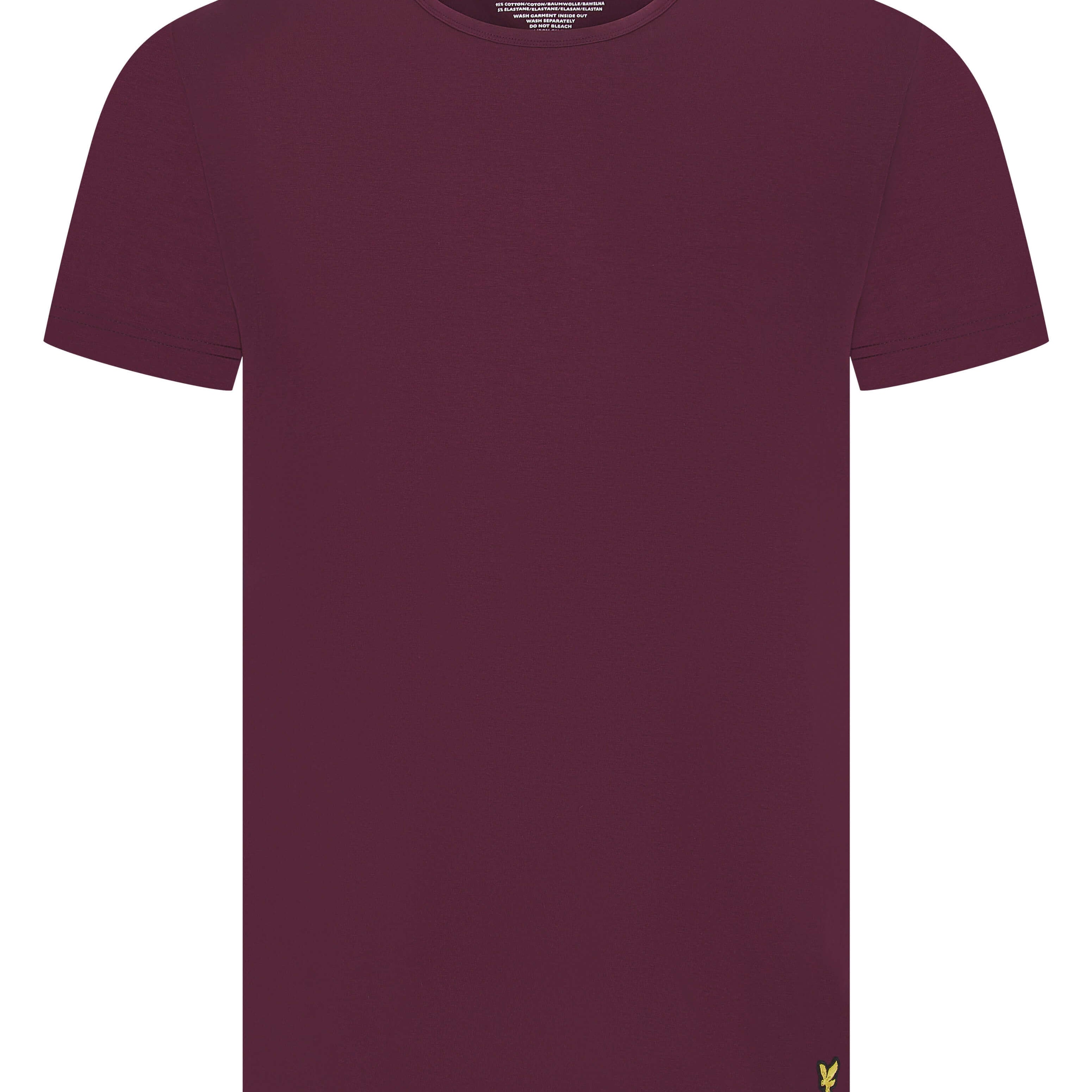 Lyle & Scott Cash T-Shirt and Cuffed Bottoms Lounge Set - Winetasting / Black