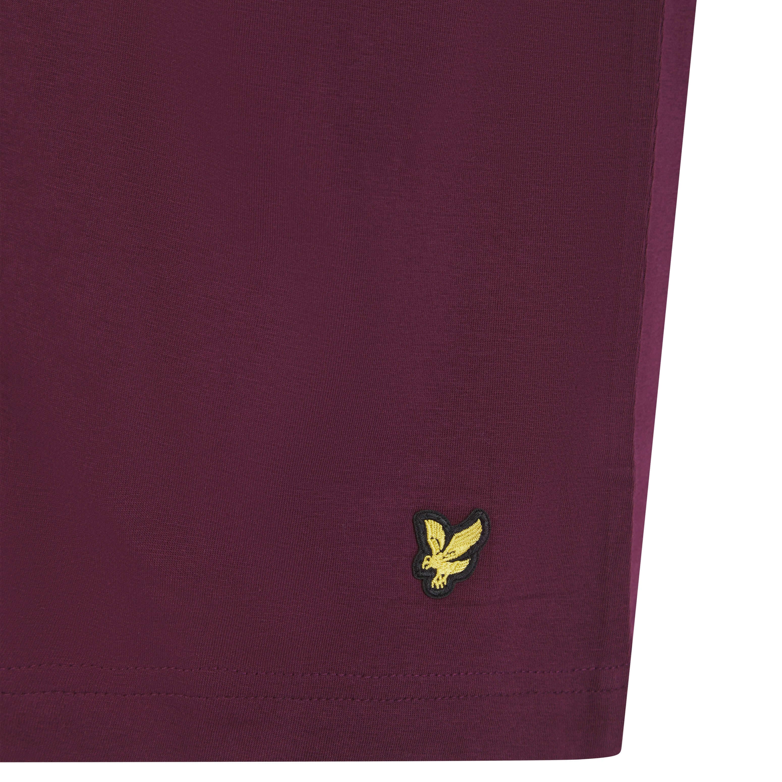 Lyle & Scott Cash T-Shirt and Cuffed Bottoms Lounge Set - Winetasting / Black