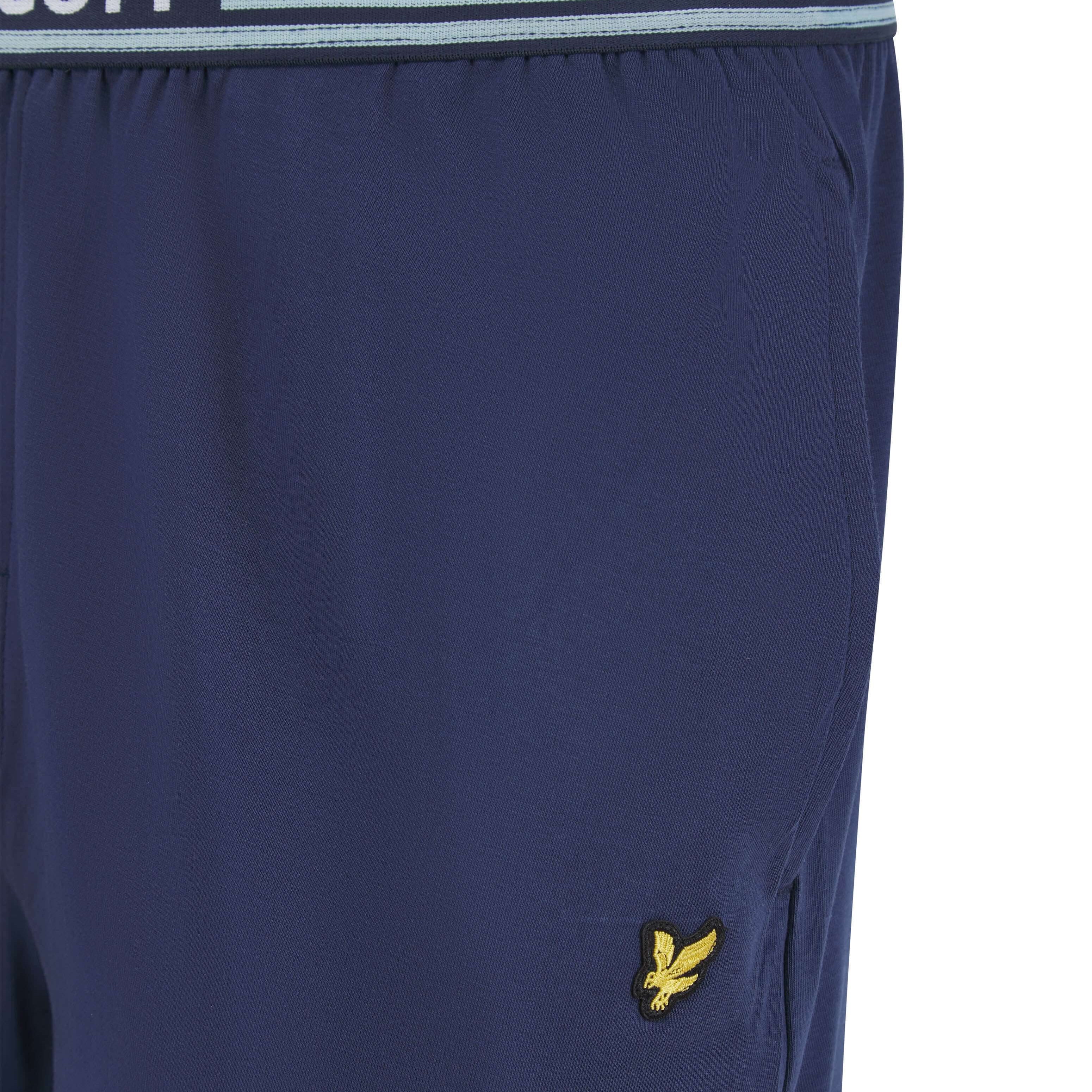 Lyle & Scott Cash T-Shirt and Cuffed Bottoms Lounge Set - Tourmaline / Peacoat