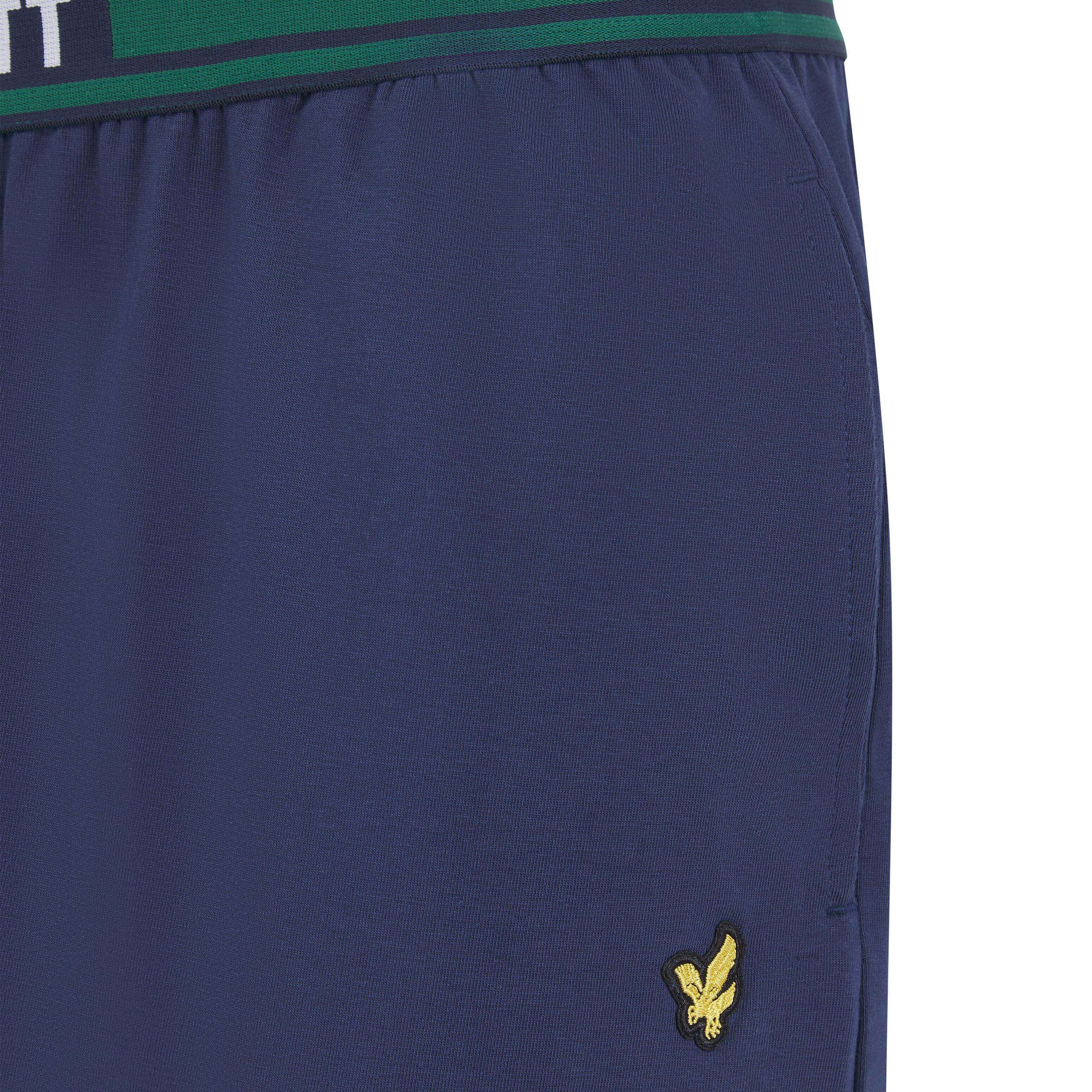 Lyle & Scott Cash T-Shirt and Cuffed Bottoms Lounge Set - Bayberry / Peacoat