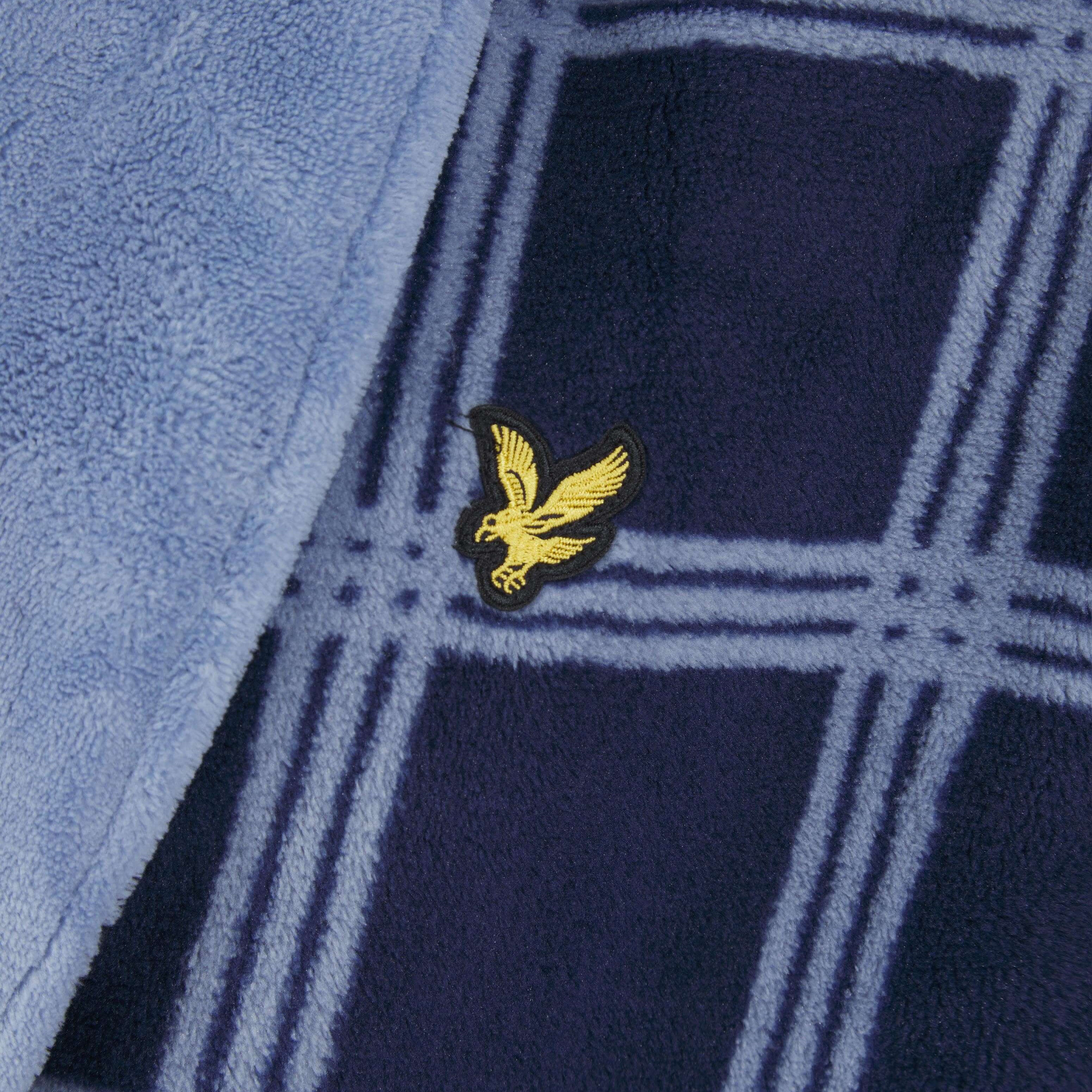 Lyle & Scott Cassidy - Check Print Bath Robe Contract Colar Blue / Navy