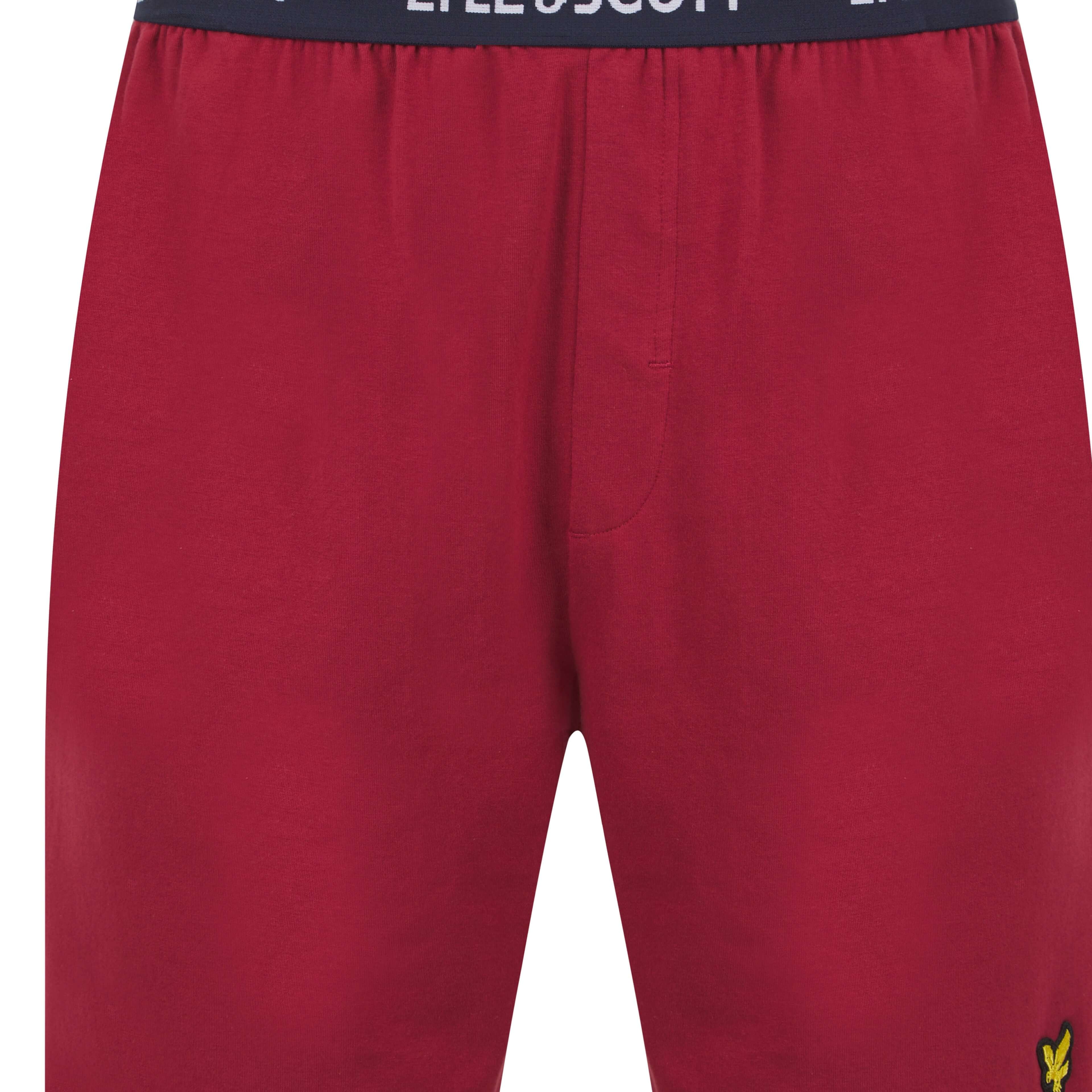 Lyle & Scott Charlie Shorts Lounge Set - Bright White / Earth Red
