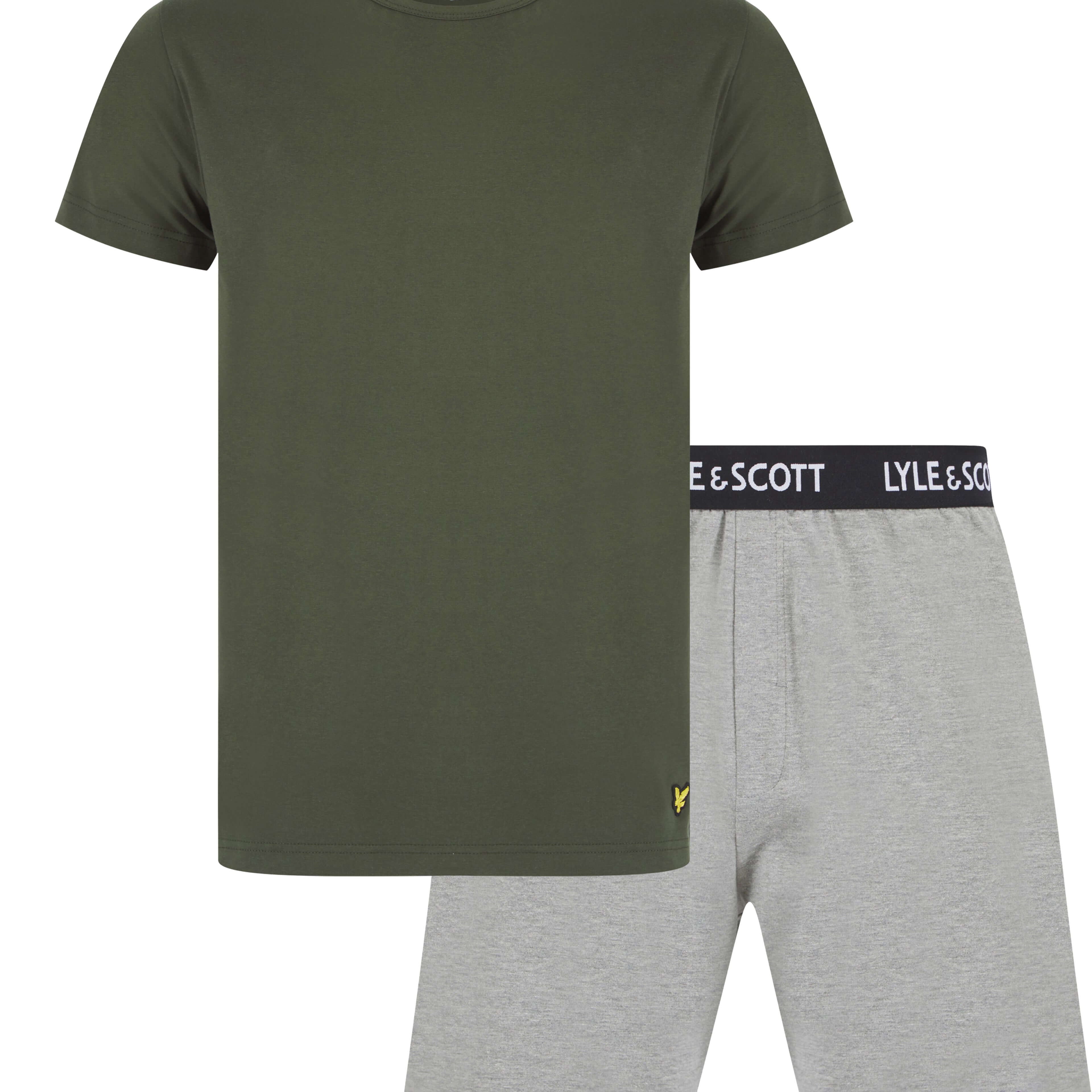 Lyle & Scott Charlie Shorts Lounge Set - Climbing IVY / Grey Marl
