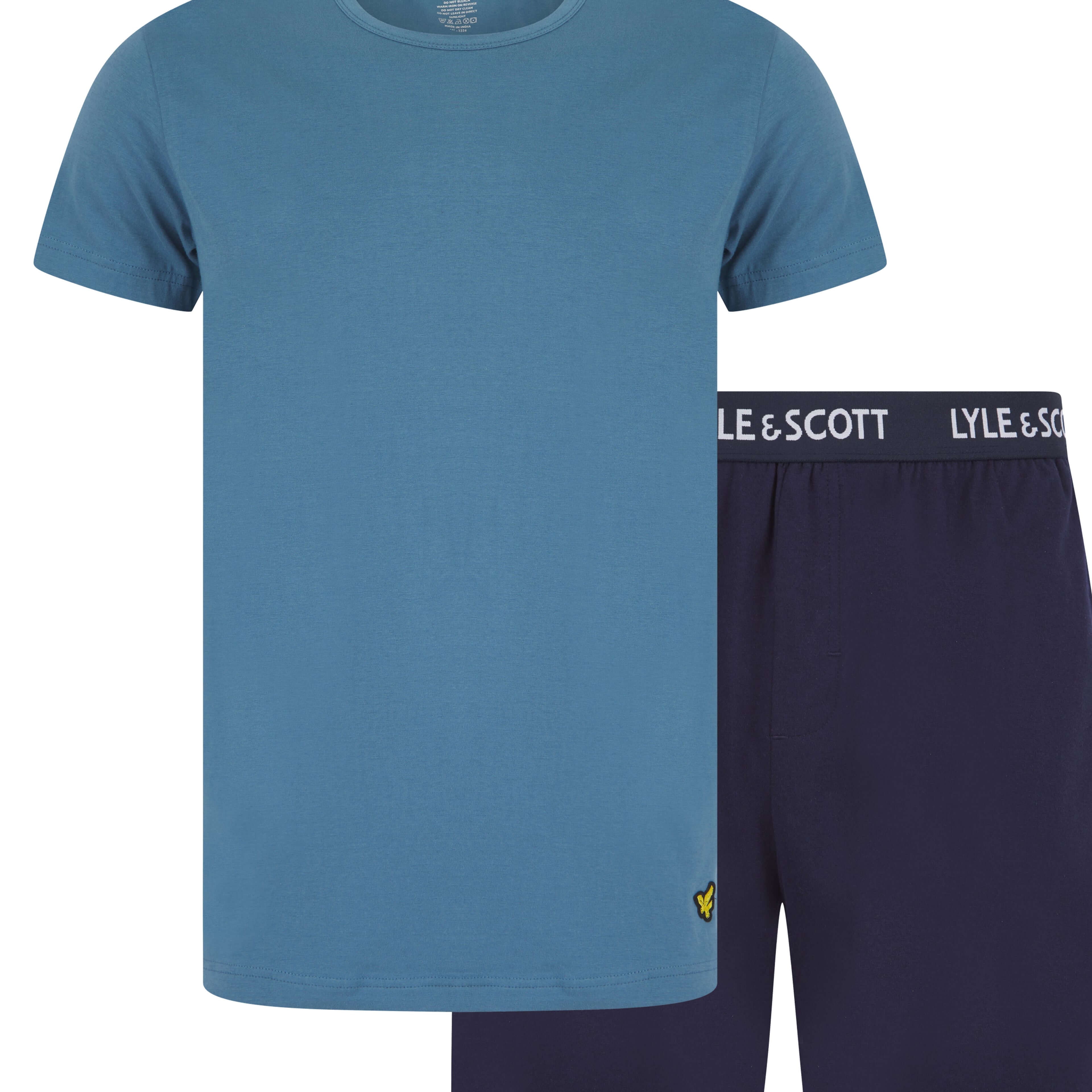 Lyle & Scott Charlie Shorts Lounge Set - Coronet Blue / Peacoat