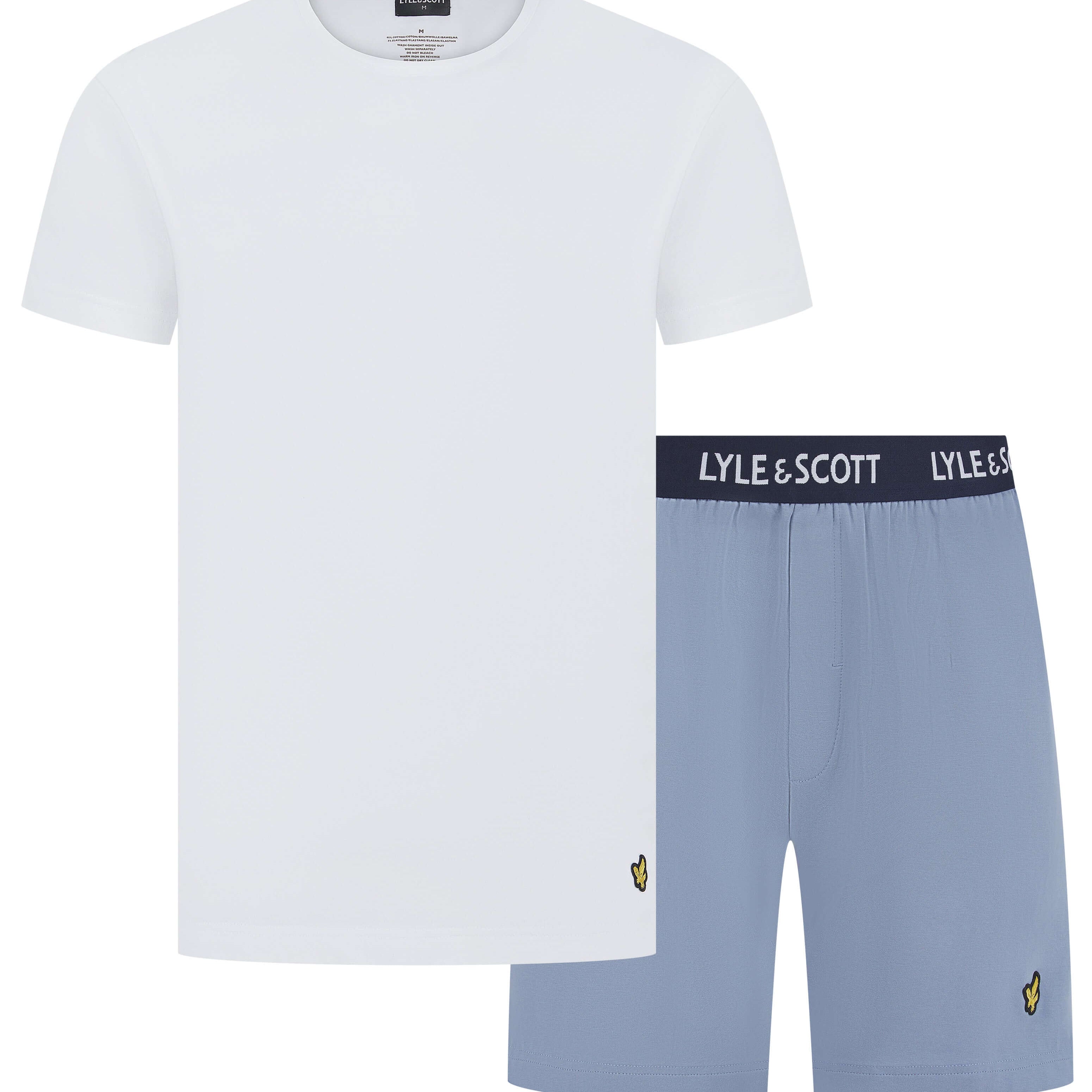 Lyle & Scott Charlie Shorts Lounge Set - Bright White / Tempest