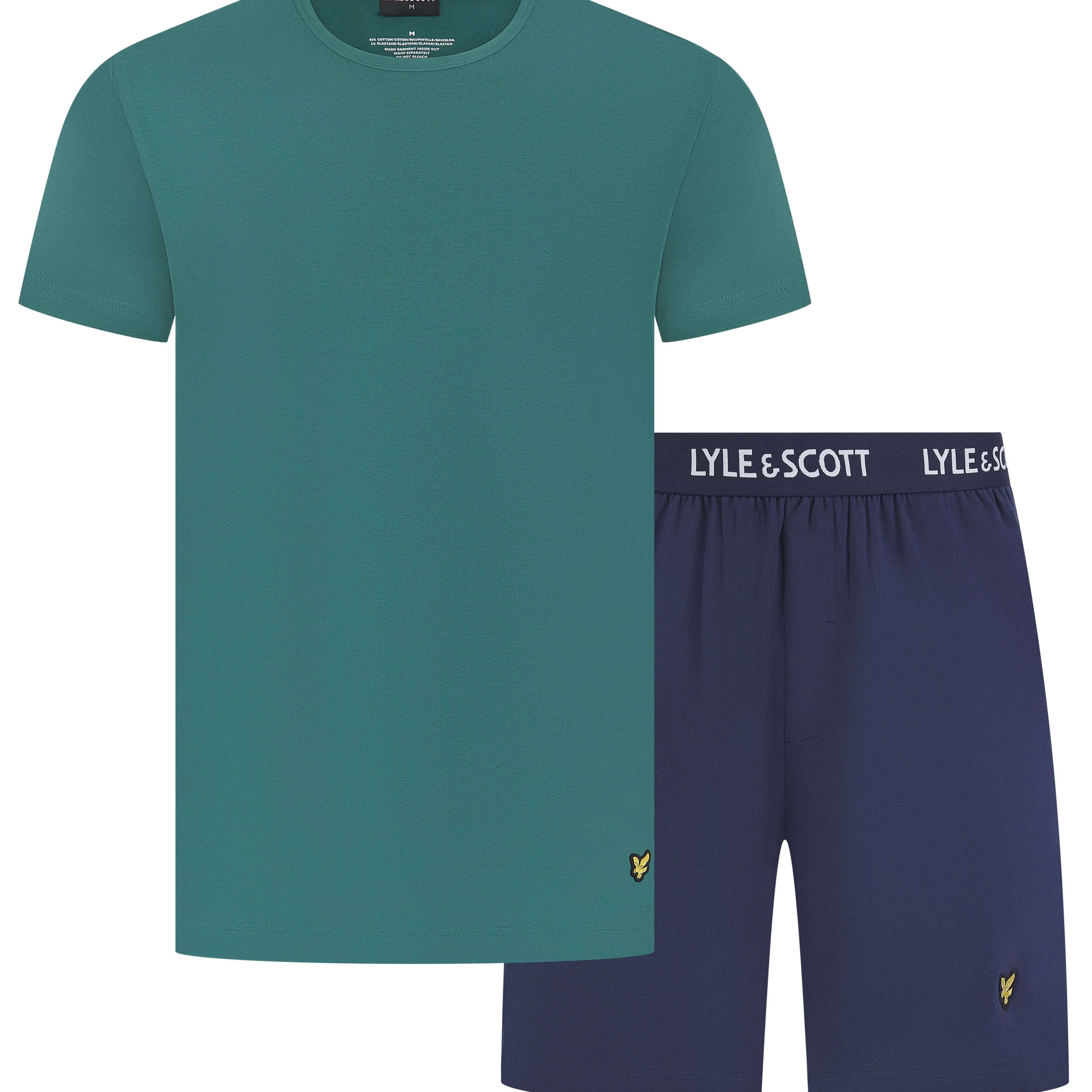 Lyle & Scott Charlie Shorts Lounge Set - Bayberry / Peacoat