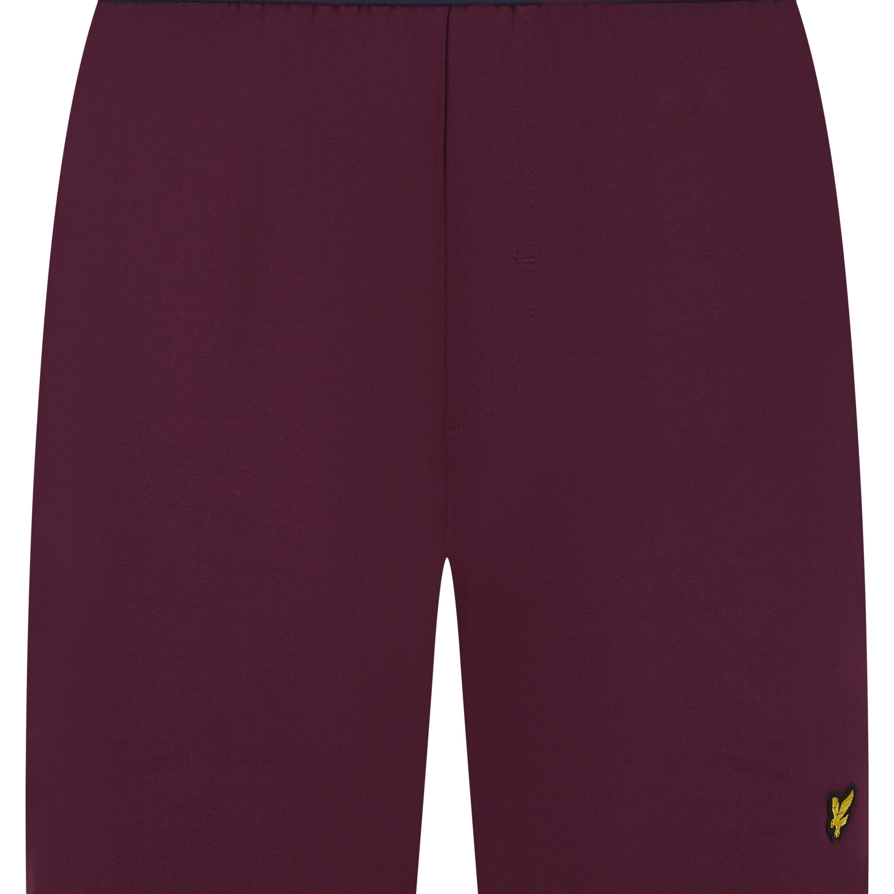 Lyle & Scott Charlie Shorts Lounge Set - Light Grey Melange / Winetasting