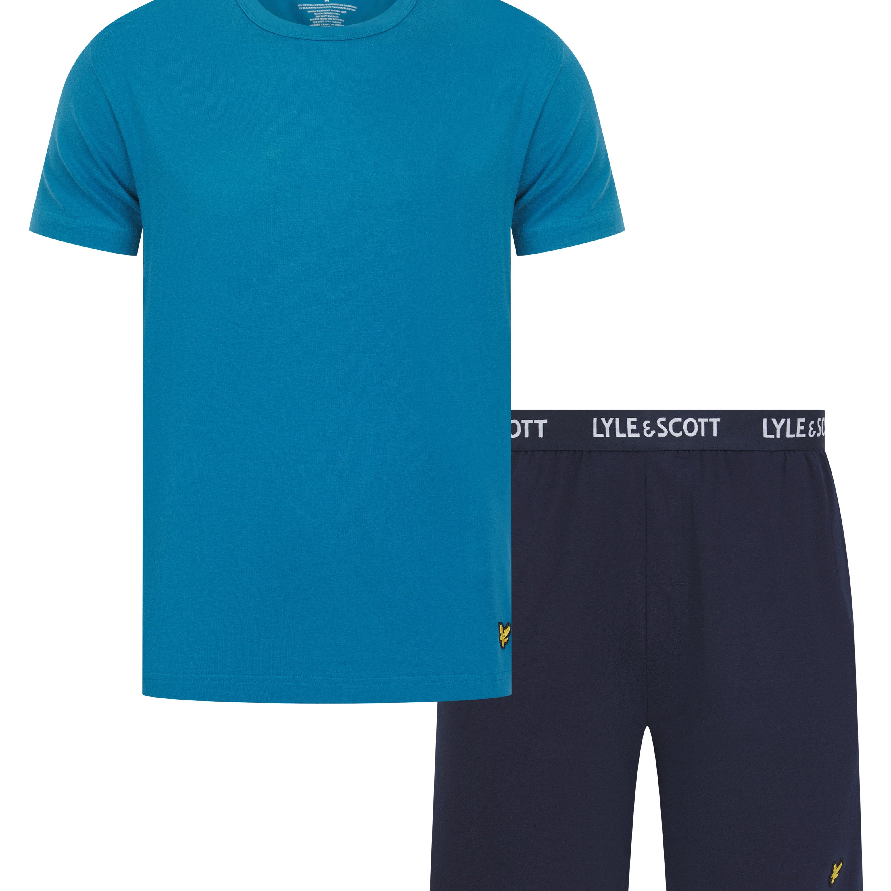 Lyle & Scott Charlie Shorts Lounge Set Teal / Navy - Image 1