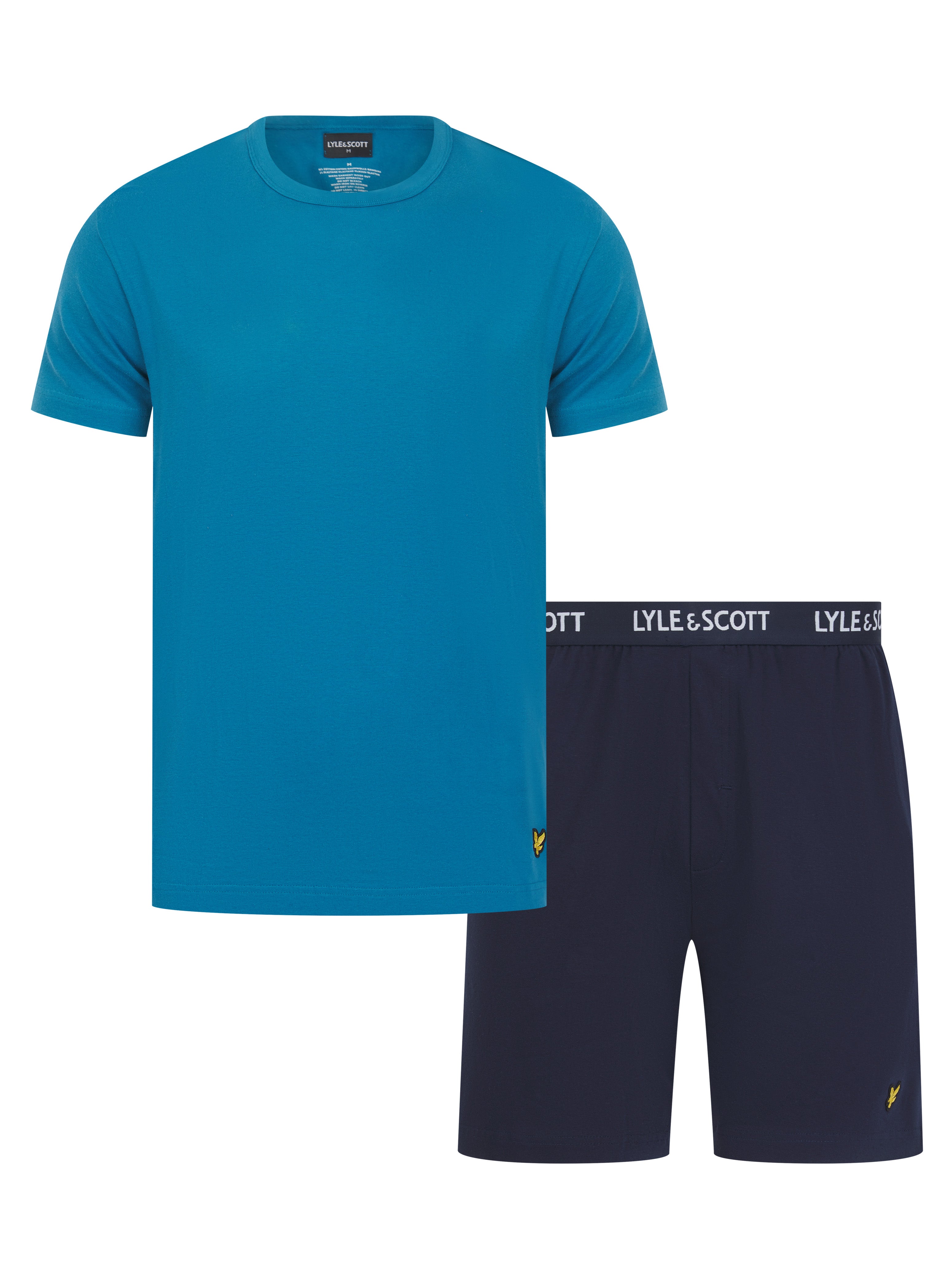 Lyle & Scott Charlie Shorts Lounge Set Teal / Navy - Image 1