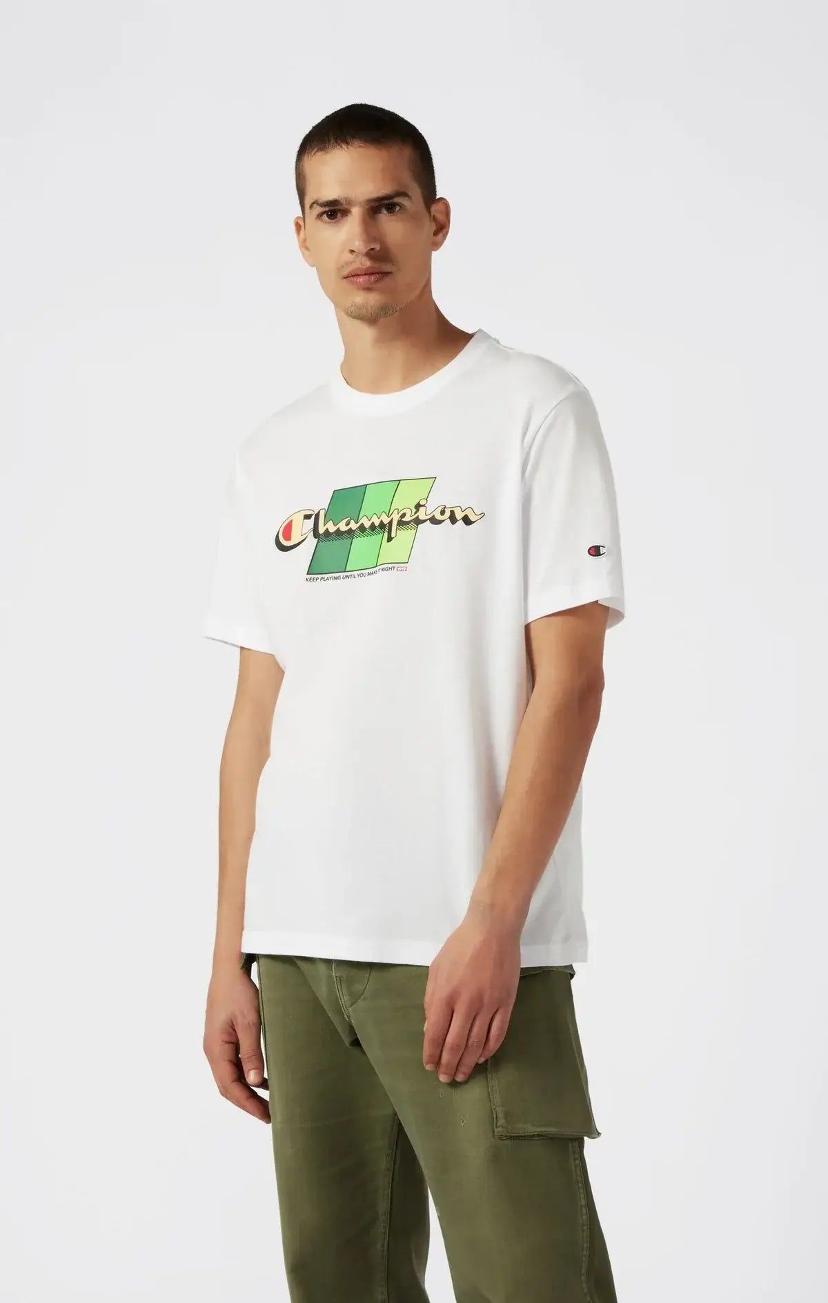 Champion Men's C-Table Graphic T-Shirt- White